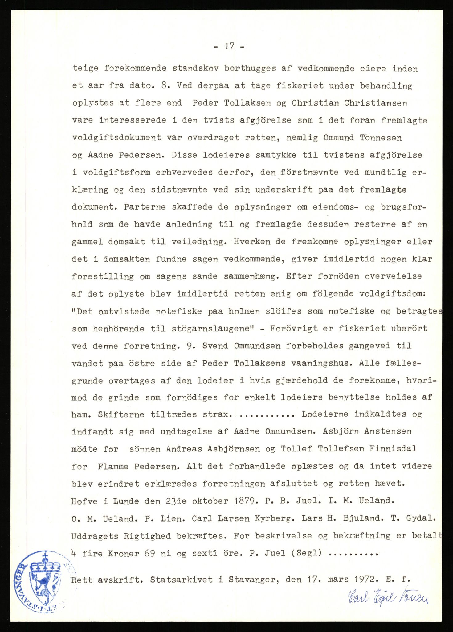 Statsarkivet i Stavanger, AV/SAST-A-101971/03/Y/Yj/L0039: Avskrifter sortert etter gårdsnavn: Holte i Strand - Hovland i Ørsdalen, 1750-1930, p. 593