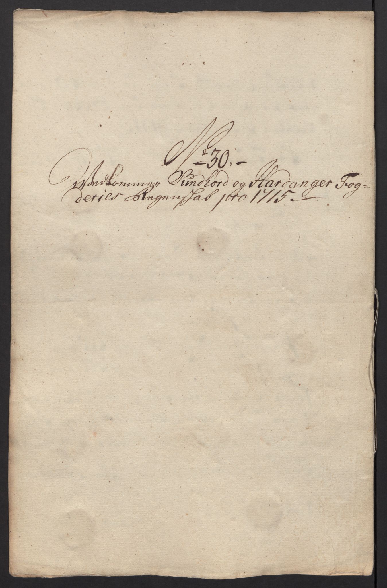 Rentekammeret inntil 1814, Reviderte regnskaper, Fogderegnskap, AV/RA-EA-4092/R48/L2991: Fogderegnskap Sunnhordland og Hardanger, 1715, p. 218