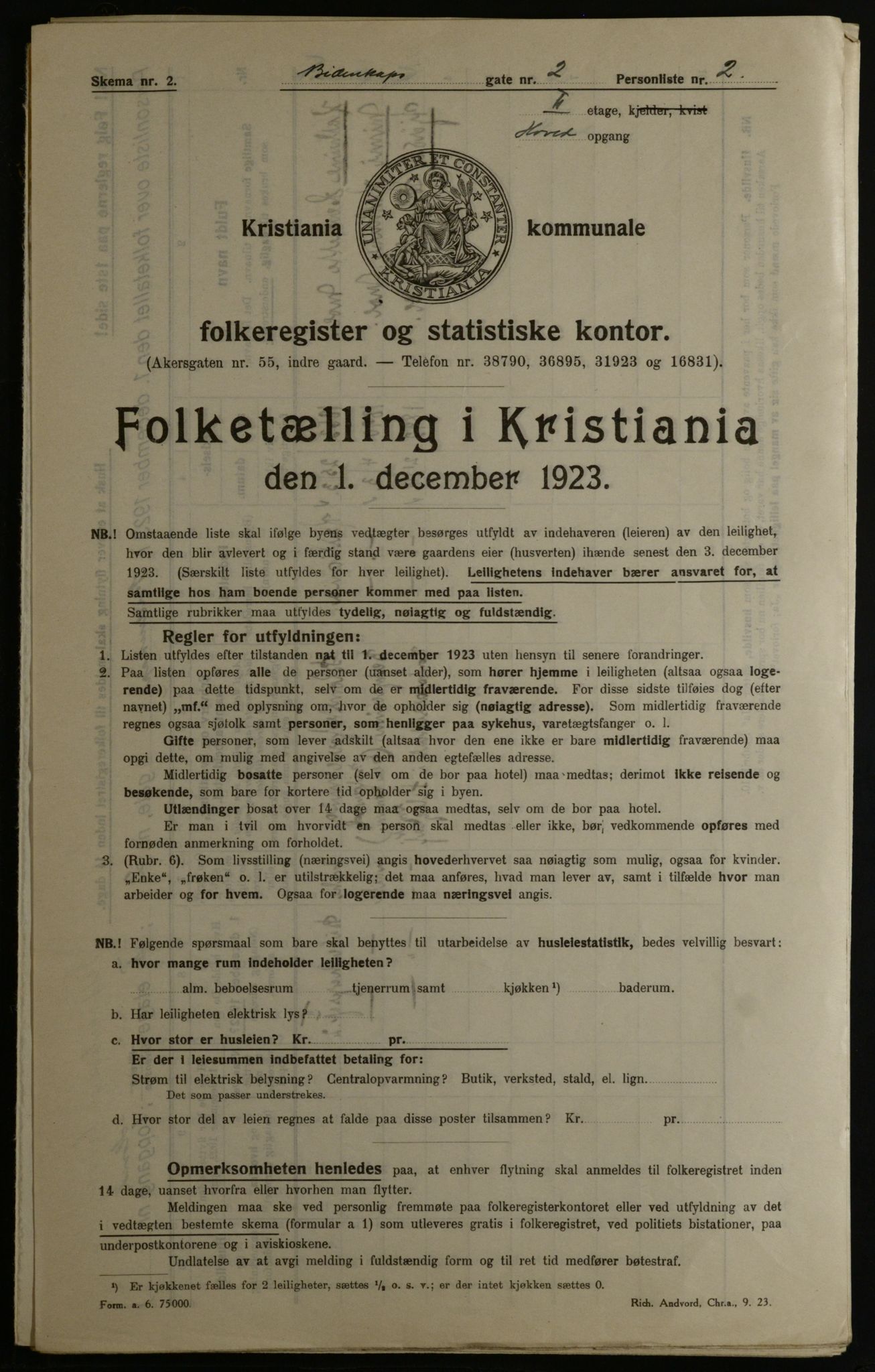 OBA, Municipal Census 1923 for Kristiania, 1923, p. 5759