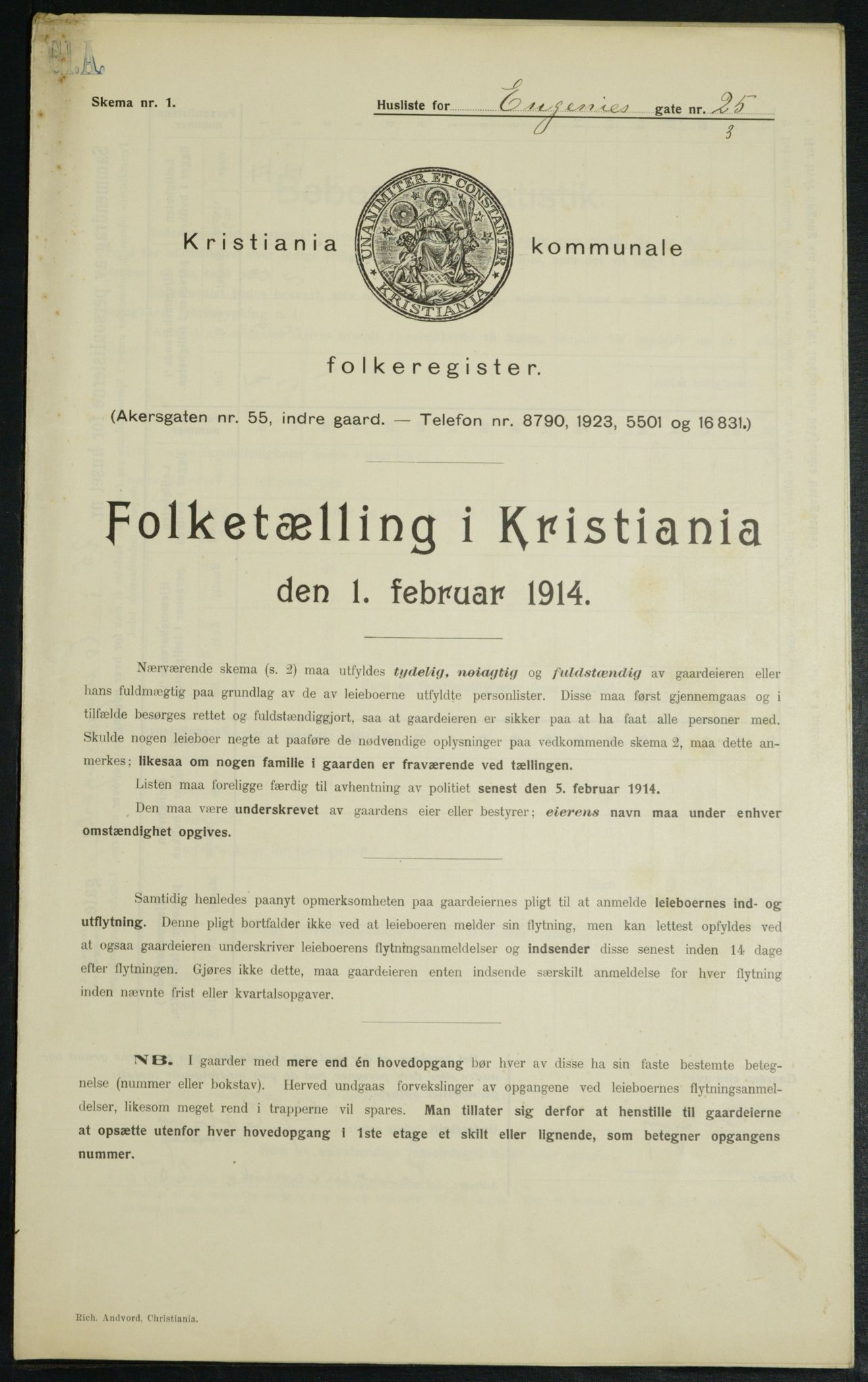 OBA, Municipal Census 1914 for Kristiania, 1914, p. 23021