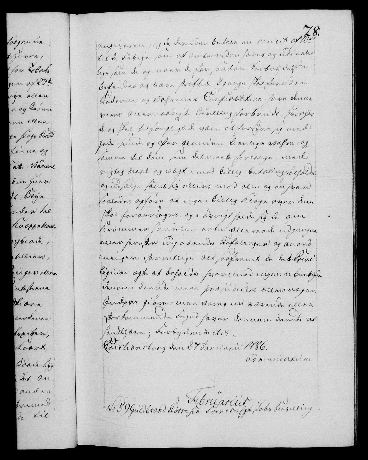 Danske Kanselli 1572-1799, AV/RA-EA-3023/F/Fc/Fca/Fcaa/L0051: Norske registre, 1786-1787, p. 28a