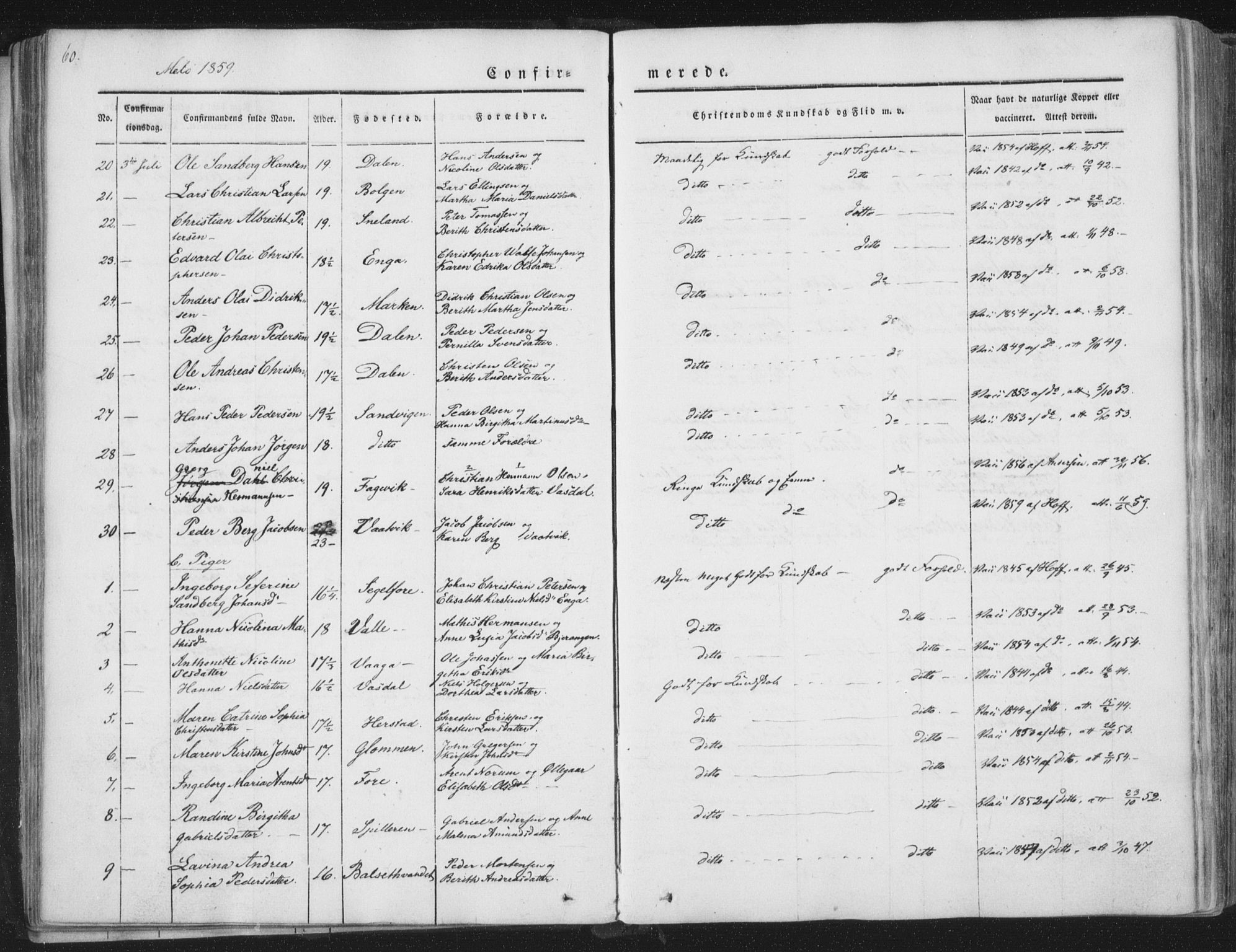 Ministerialprotokoller, klokkerbøker og fødselsregistre - Nordland, SAT/A-1459/841/L0604: Parish register (official) no. 841A09 /2, 1845-1862, p. 60