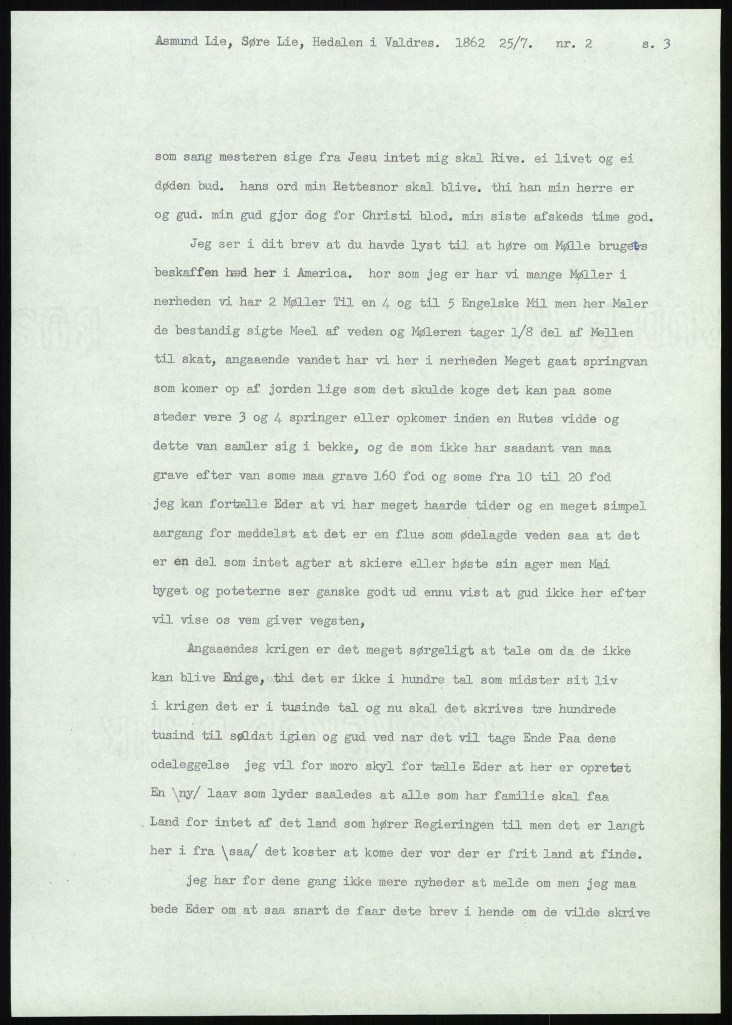 Samlinger til kildeutgivelse, Amerikabrevene, AV/RA-EA-4057/F/L0012: Innlån fra Oppland: Lie (brevnr 1-78), 1838-1914, p. 33