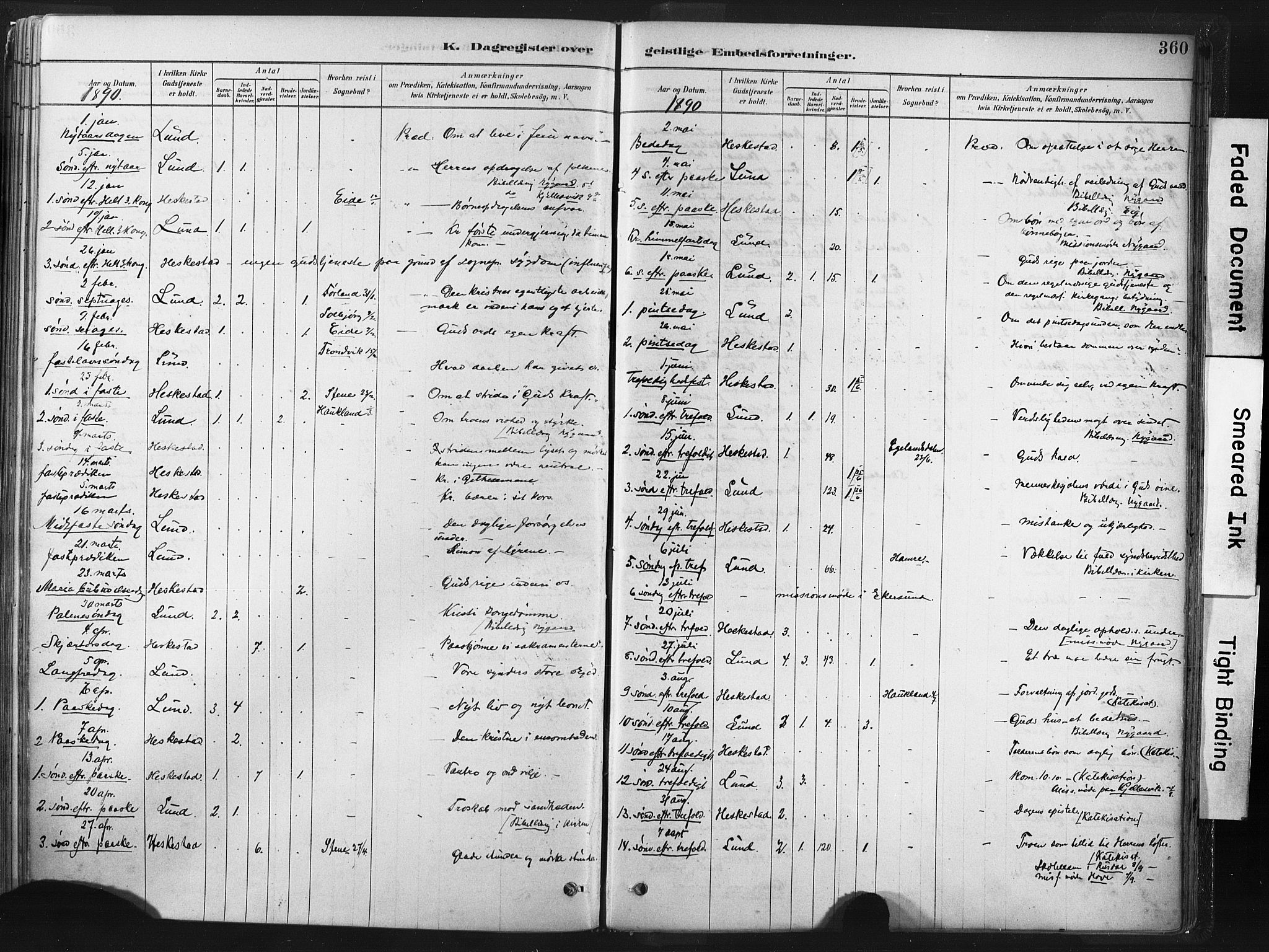 Lund sokneprestkontor, SAST/A-101809/S06/L0011: Parish register (official) no. A 10, 1877-1904, p. 360