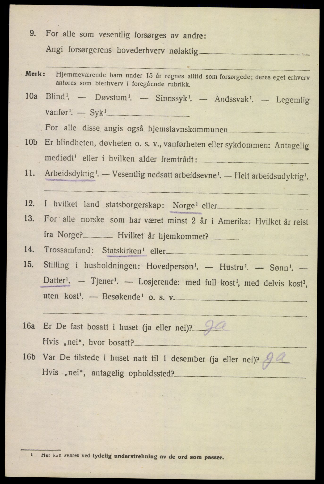 SAK, 1920 census for Spangereid, 1920, p. 1046