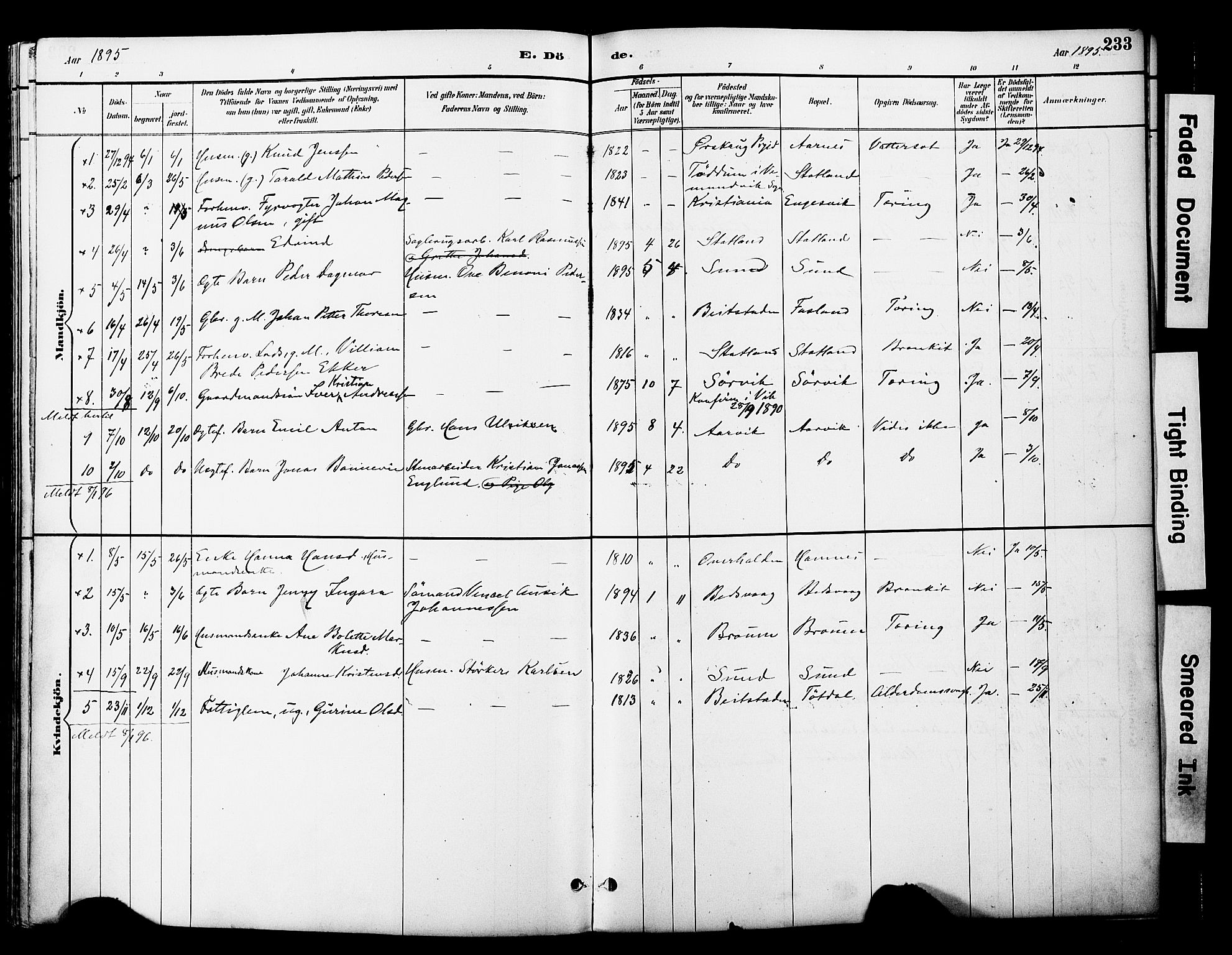 Ministerialprotokoller, klokkerbøker og fødselsregistre - Nord-Trøndelag, SAT/A-1458/774/L0628: Parish register (official) no. 774A02, 1887-1903, p. 233