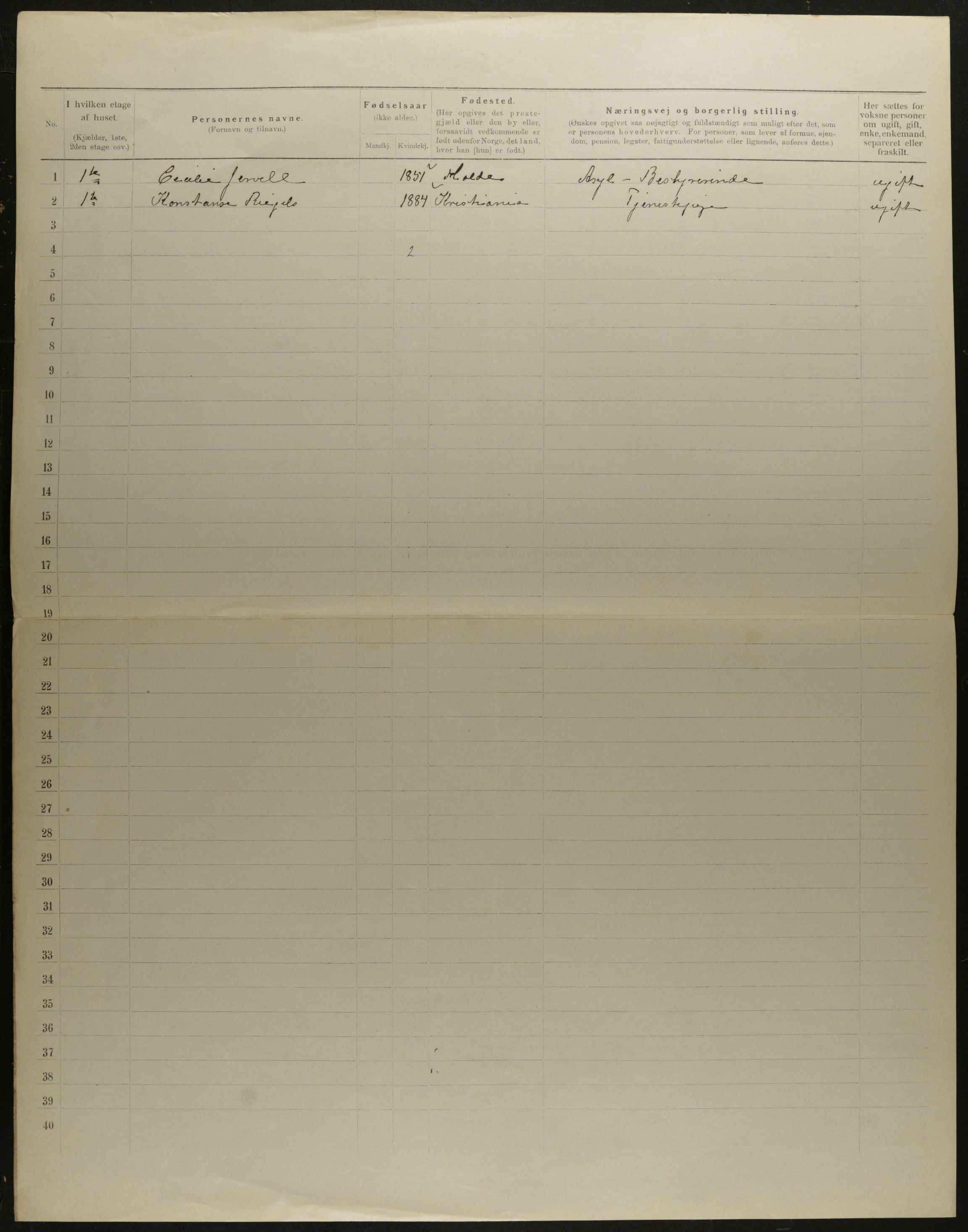 OBA, Municipal Census 1901 for Kristiania, 1901, p. 10930