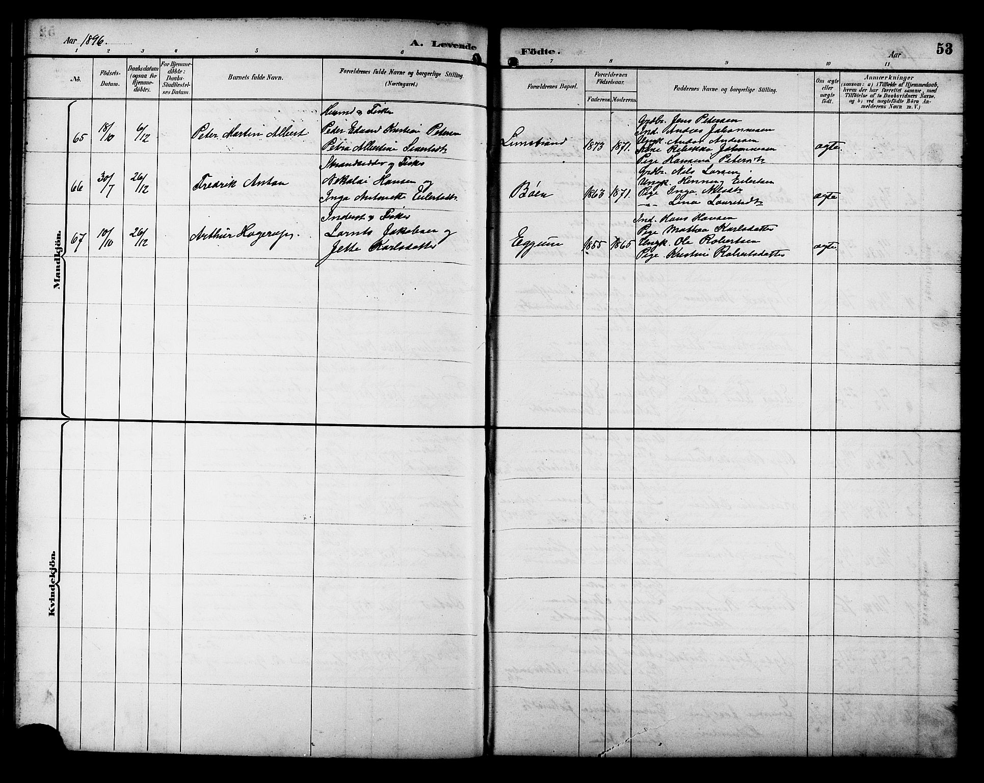 Ministerialprotokoller, klokkerbøker og fødselsregistre - Nordland, AV/SAT-A-1459/880/L1141: Parish register (copy) no. 880C03, 1893-1928, p. 53