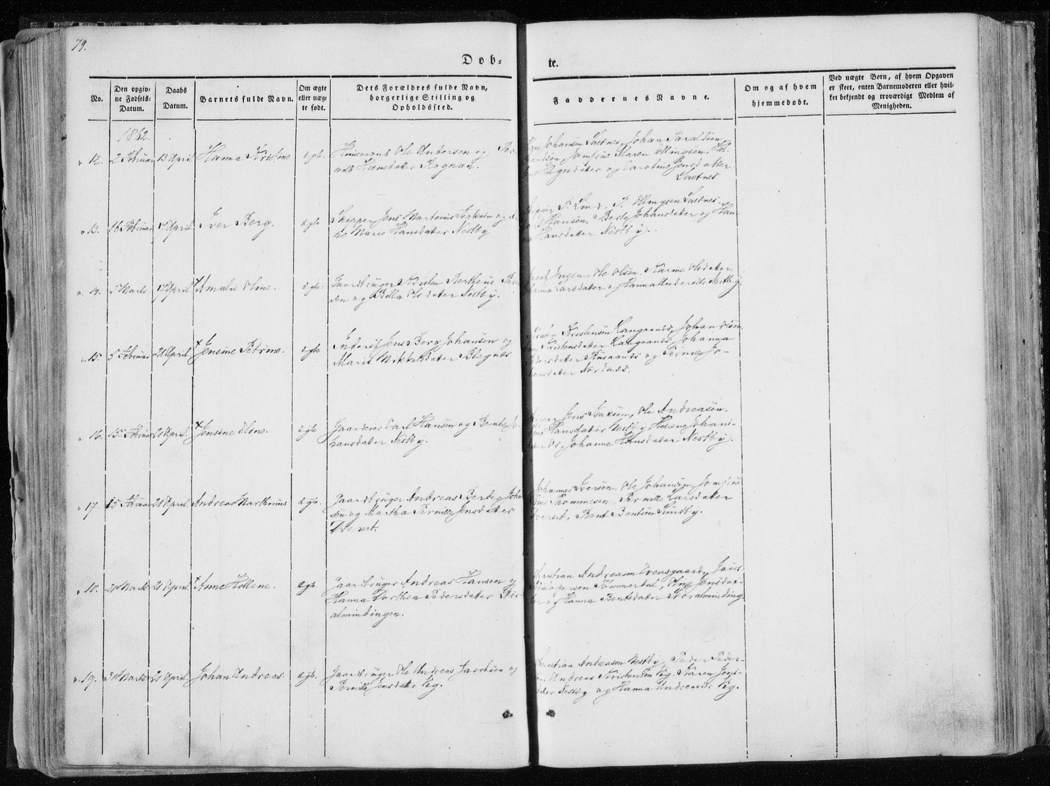 Ministerialprotokoller, klokkerbøker og fødselsregistre - Nordland, AV/SAT-A-1459/847/L0666: Parish register (official) no. 847A06, 1842-1871, p. 79