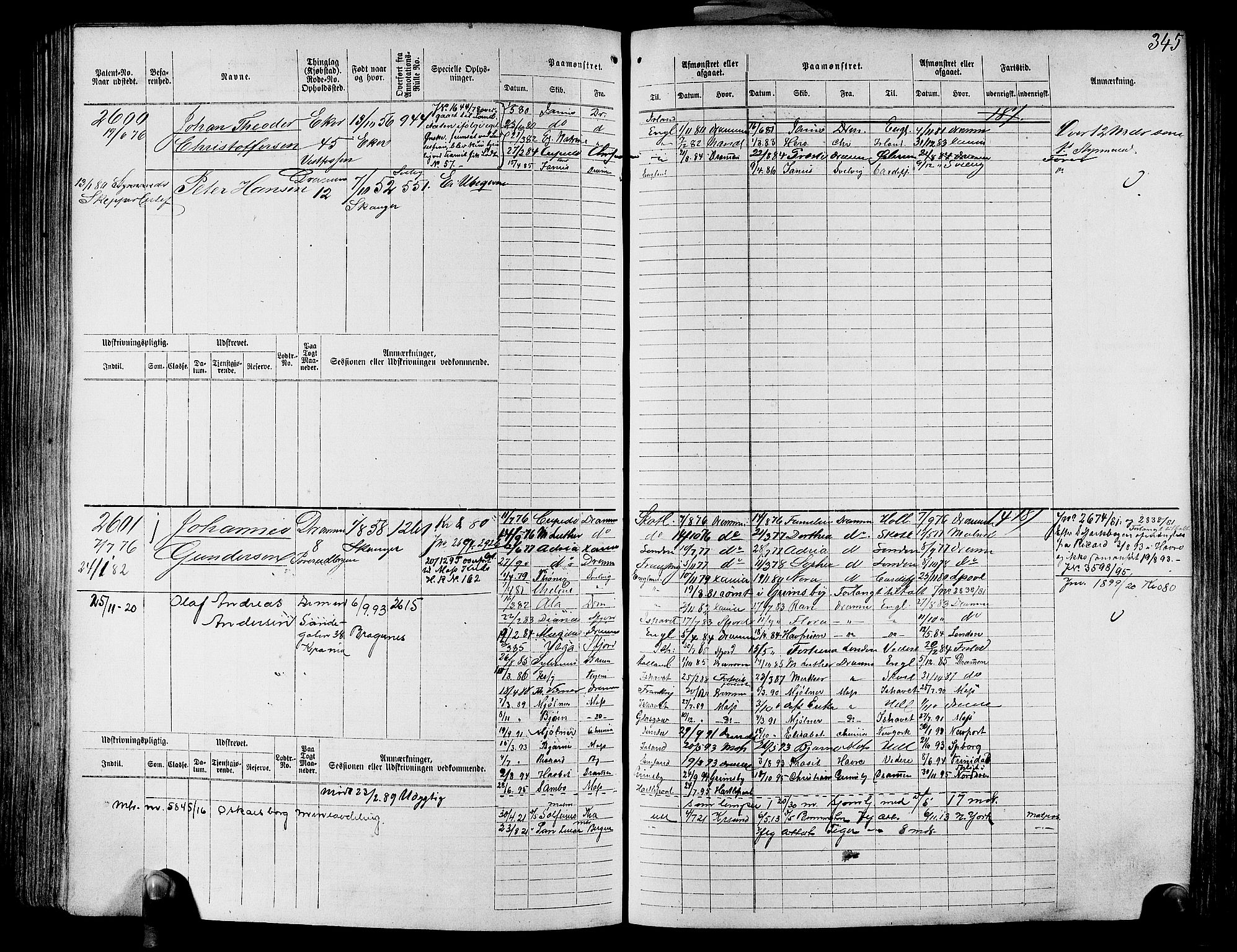 Drammen innrulleringsdistrikt, SAKO/A-781/F/Fc/L0003: Hovedrulle, 1871, p. 347