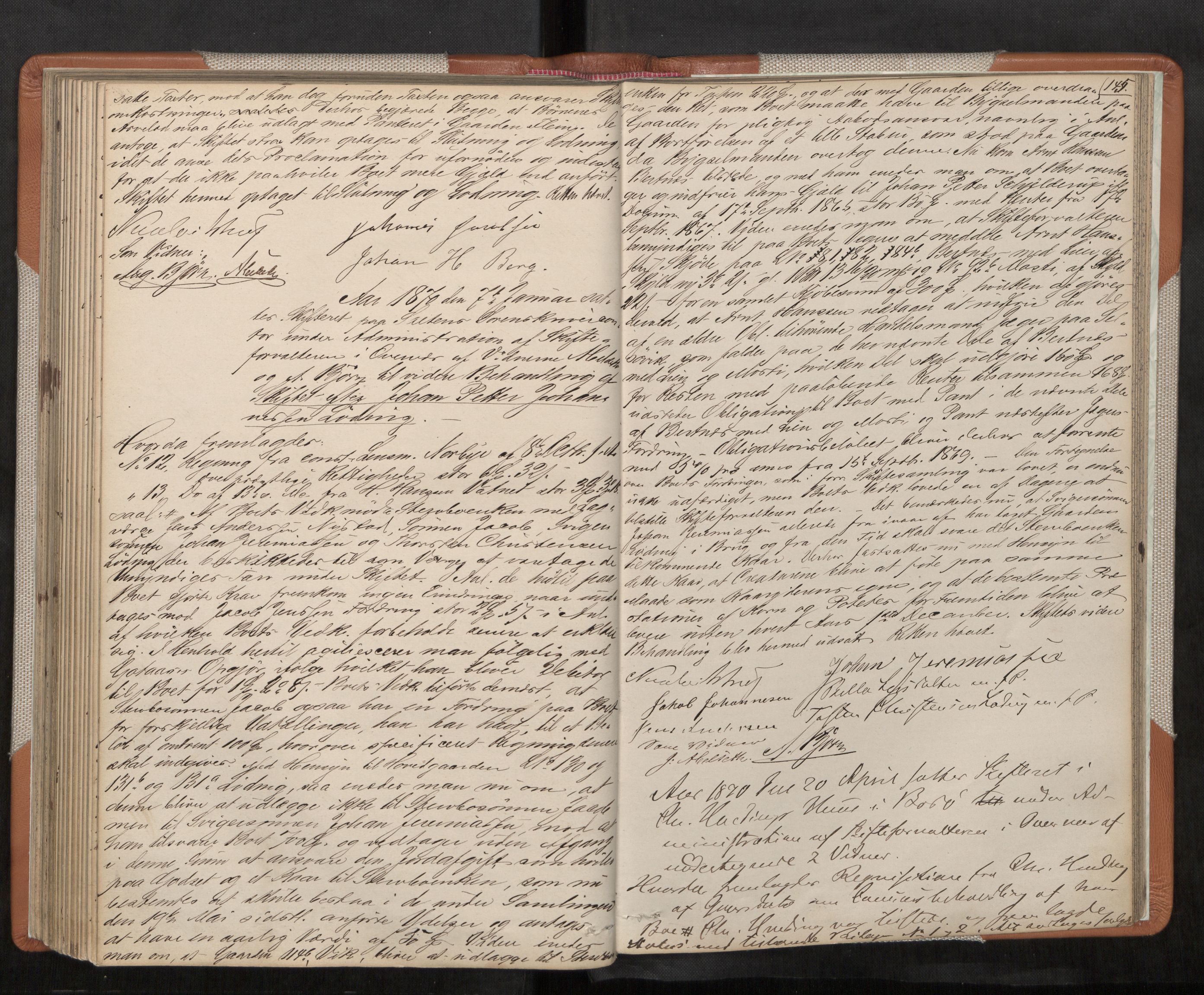 Salten sorenskriveri, AV/SAT-A-4578/1/3/3B/L0003: Skiftebehandlingsprotokoll, 1865-1873, p. 145