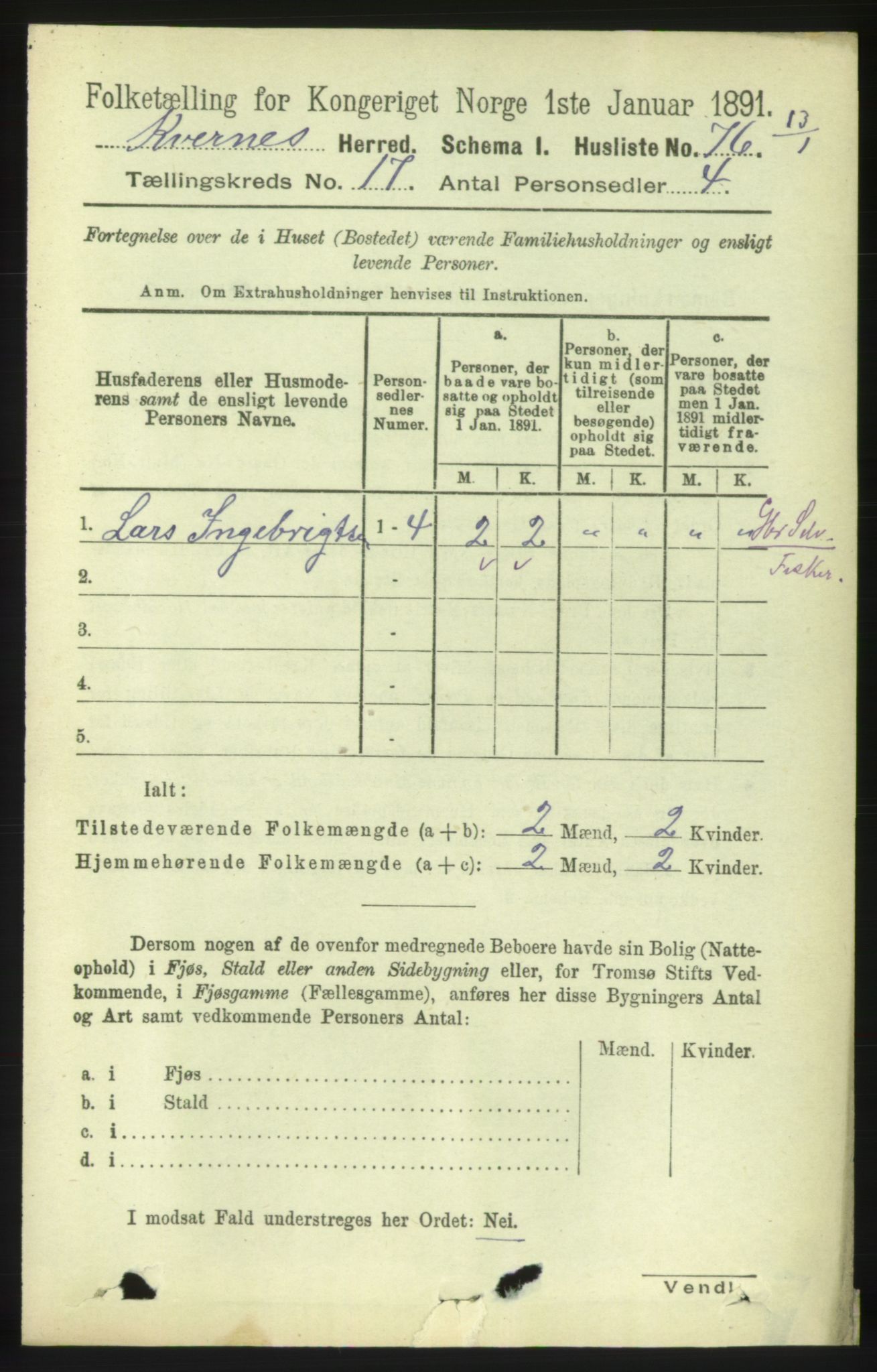 RA, 1891 census for 1553 Kvernes, 1891, p. 7146