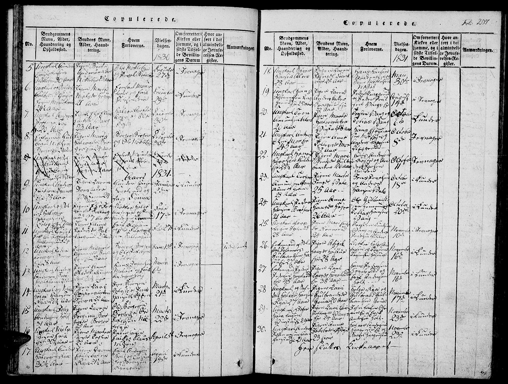 Jevnaker prestekontor, SAH/PREST-116/H/Ha/Hab/L0001: Parish register (copy) no. 1, 1815-1837, p. 207