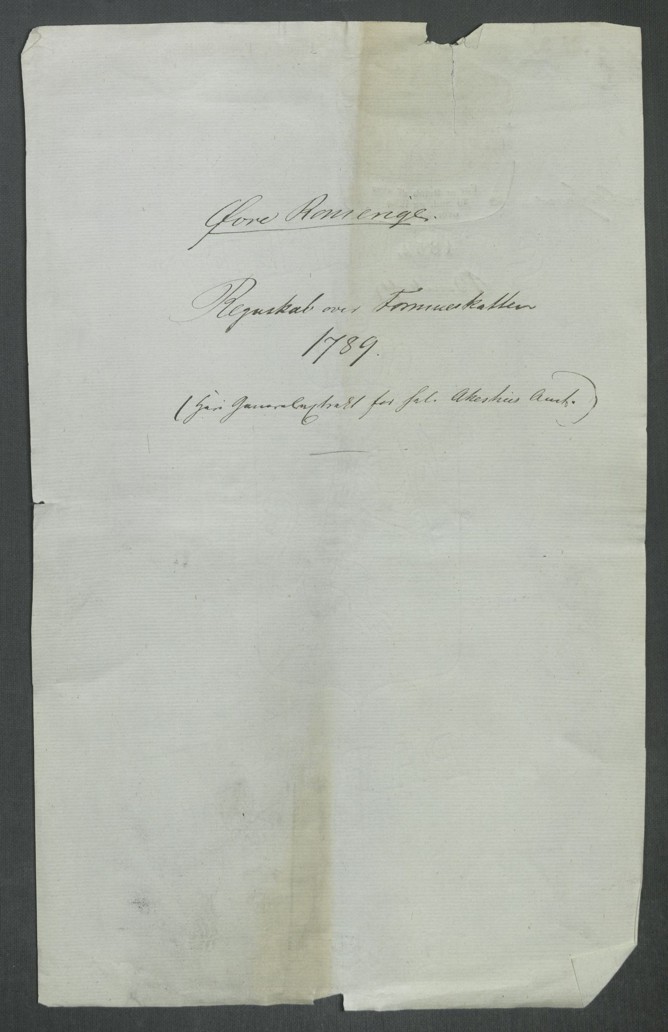 Rentekammeret inntil 1814, Reviderte regnskaper, Mindre regnskaper, AV/RA-EA-4068/Rf/Rfe/L0062: Øvre Romerike fogderi, Øvre Telemark fogderi, 1789, p. 3