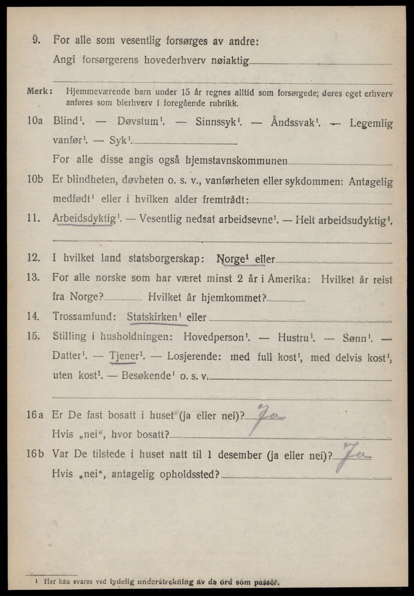 SAT, 1920 census for Vatne, 1920, p. 2279