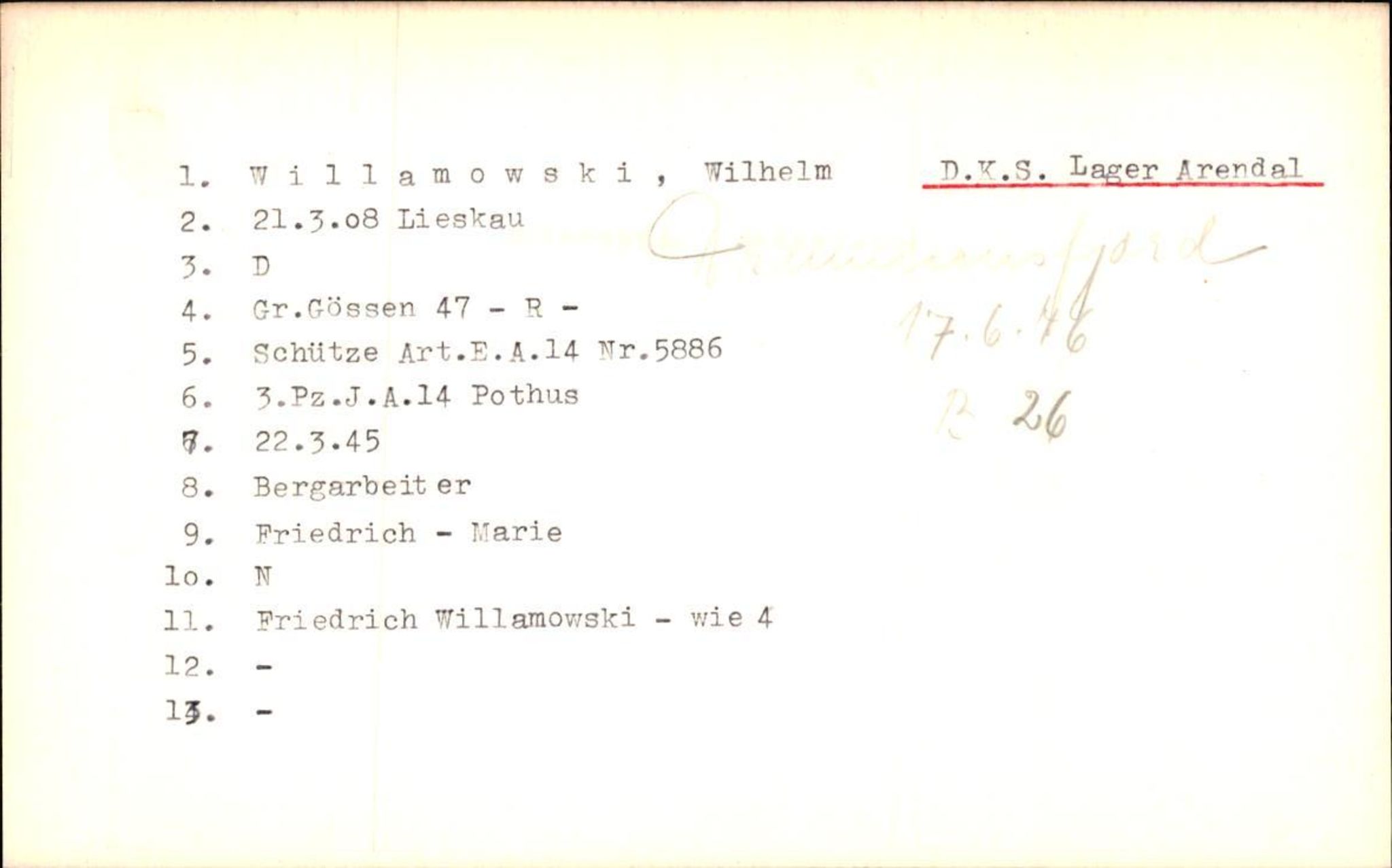 Hjemsendte tyskere , AV/RA-RAFA-6487/D/Db/L0029: Wilke-Zywitz, 1945-1947, p. 35