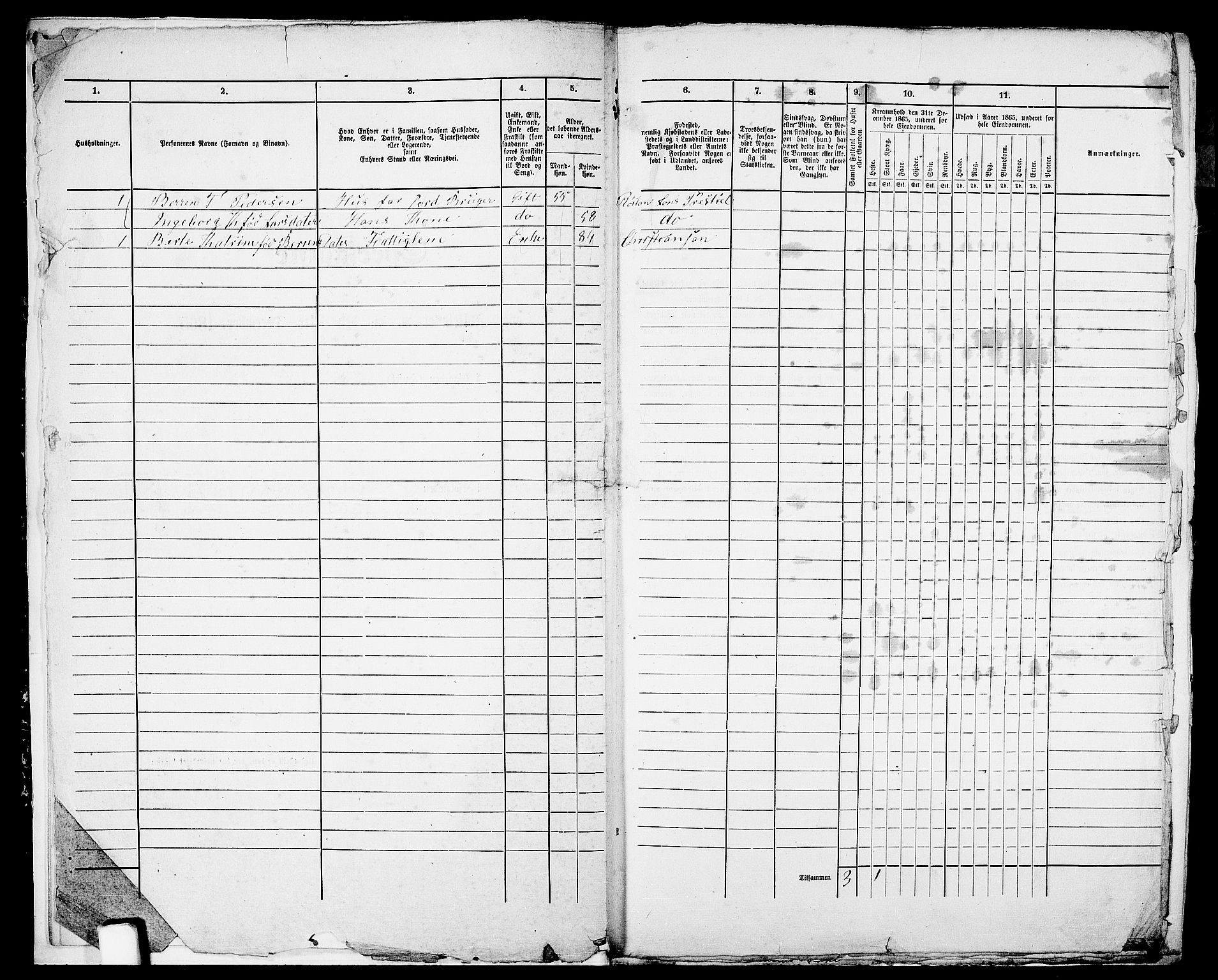 RA, 1865 census for Flekkefjord/Flekkefjord, 1865, p. 9