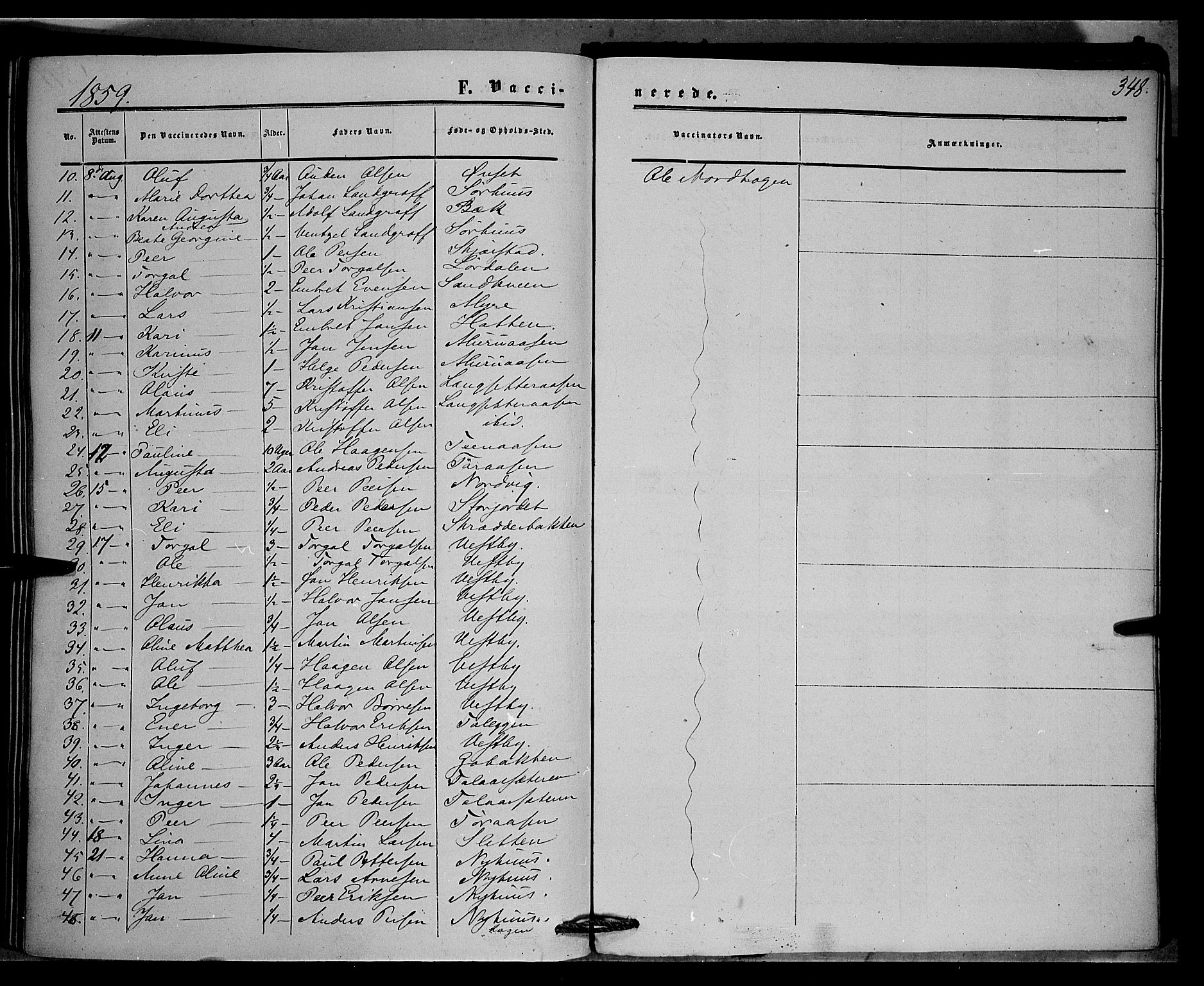 Trysil prestekontor, AV/SAH-PREST-046/H/Ha/Haa/L0005: Parish register (official) no. 5, 1851-1865, p. 348