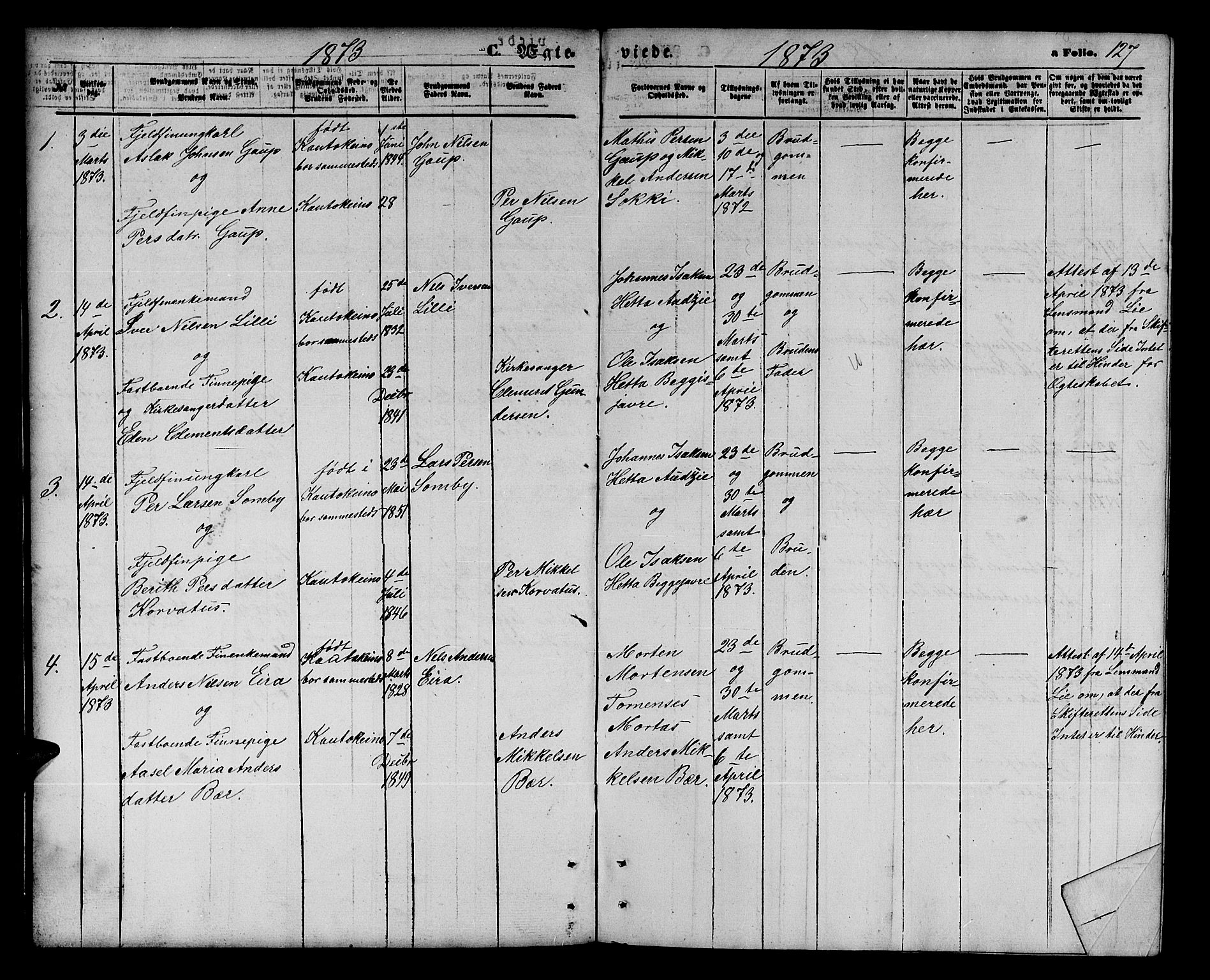 Kautokeino sokneprestembete, SATØ/S-1340/H/Hb/L0001.klokk: Parish register (copy) no. 1, 1862-1878, p. 127