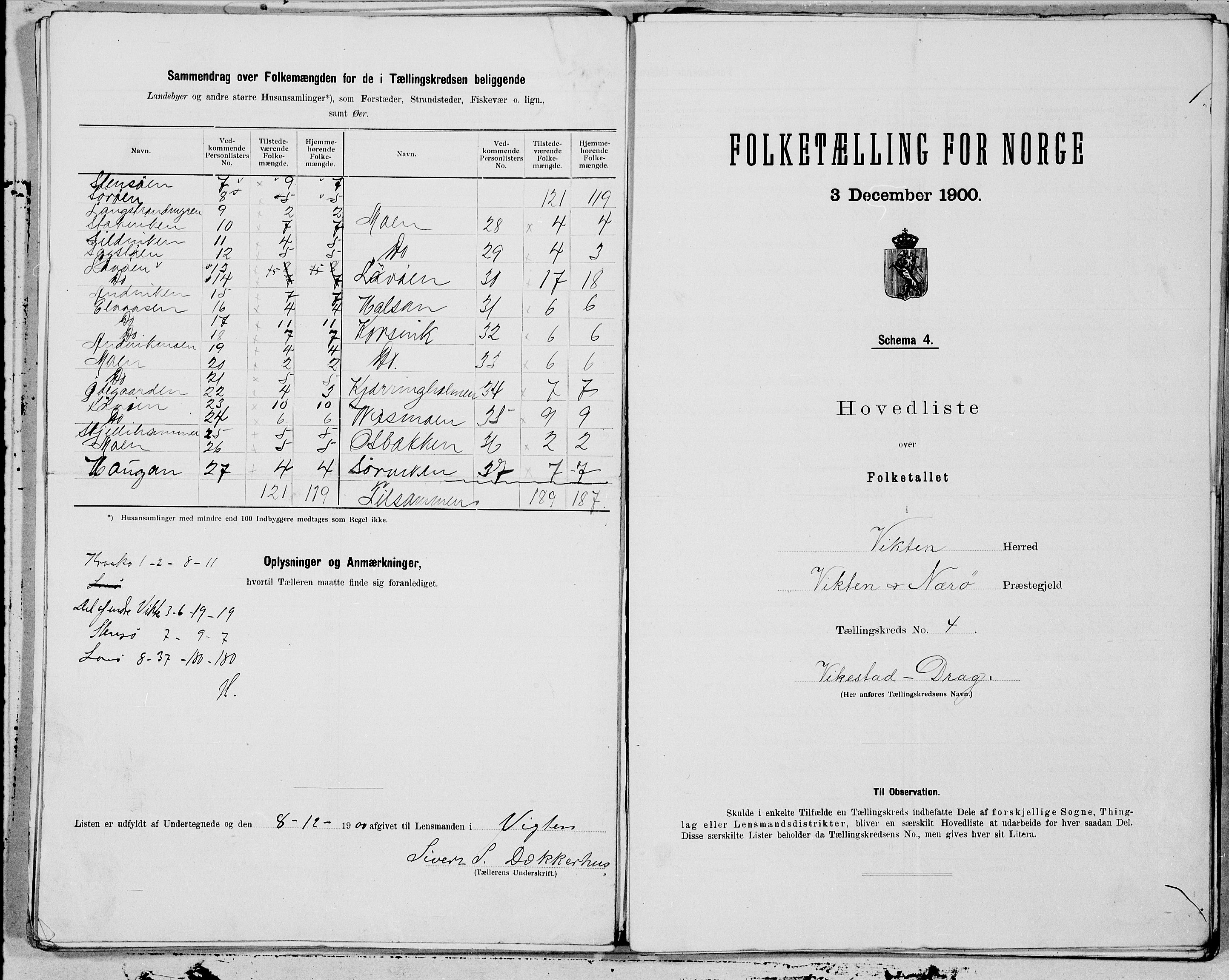 SAT, 1900 census for Vikna, 1900, p. 8