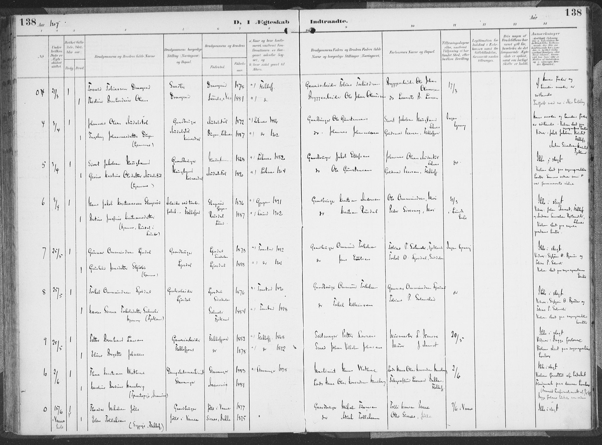 Flekkefjord sokneprestkontor, AV/SAK-1111-0012/F/Fa/Faa/L0002: Parish register (official) no. A 2, 1900-1912, p. 138