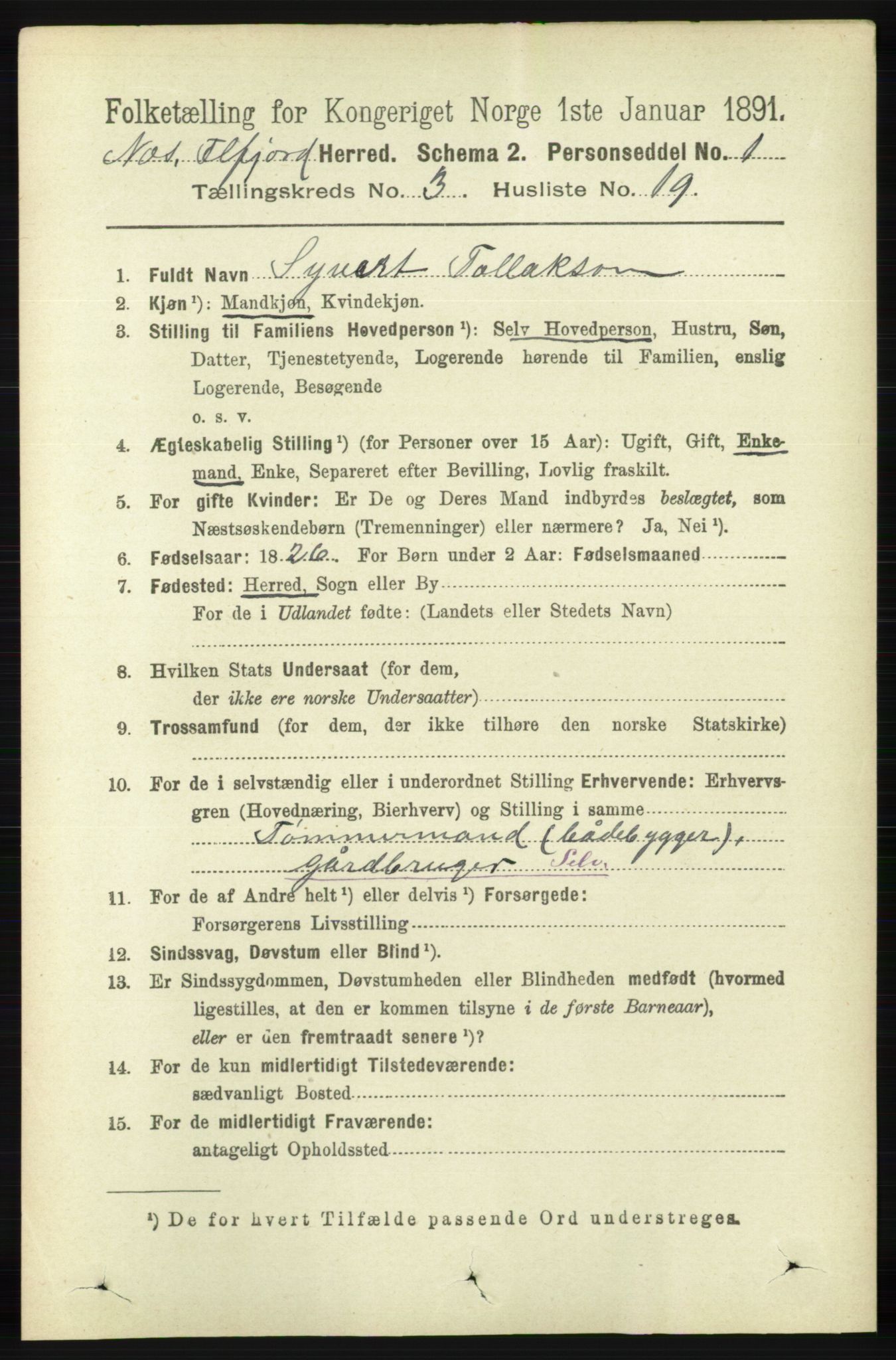 RA, 1891 census for 1043 Hidra og Nes, 1891, p. 1002