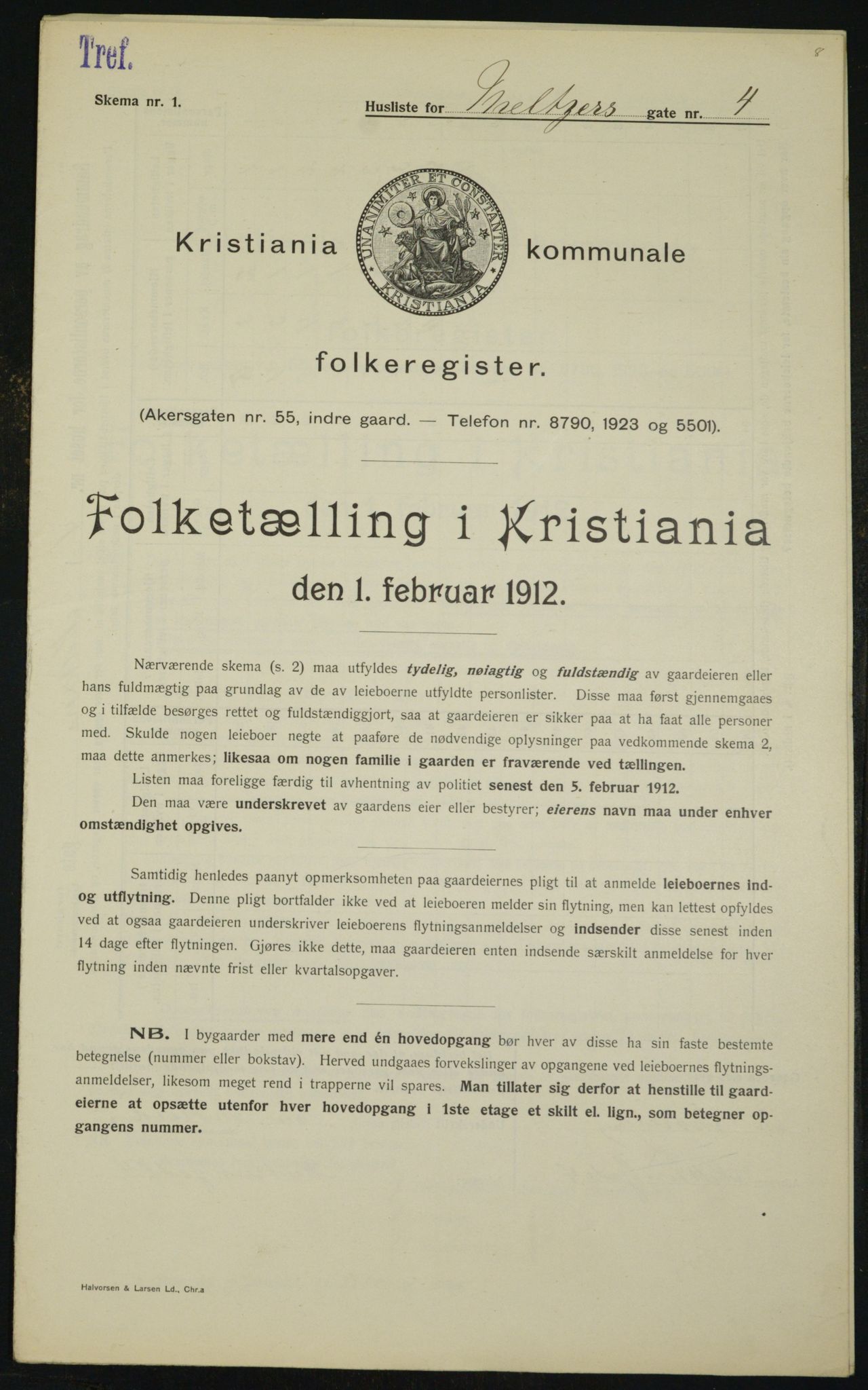 OBA, Municipal Census 1912 for Kristiania, 1912, p. 65680