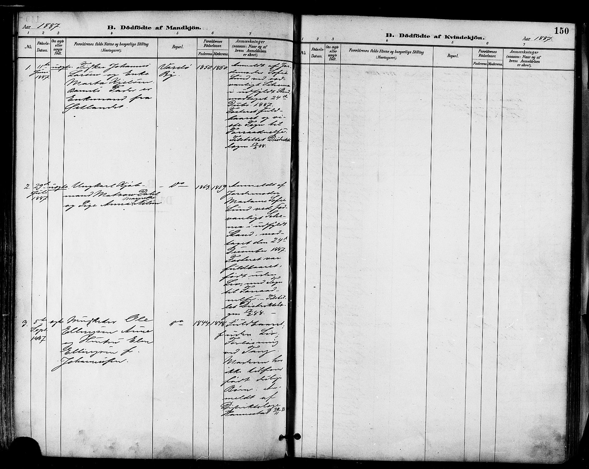 Vardø sokneprestkontor, AV/SATØ-S-1332/H/Ha/L0007kirke: Parish register (official) no. 7, 1886-1897, p. 150