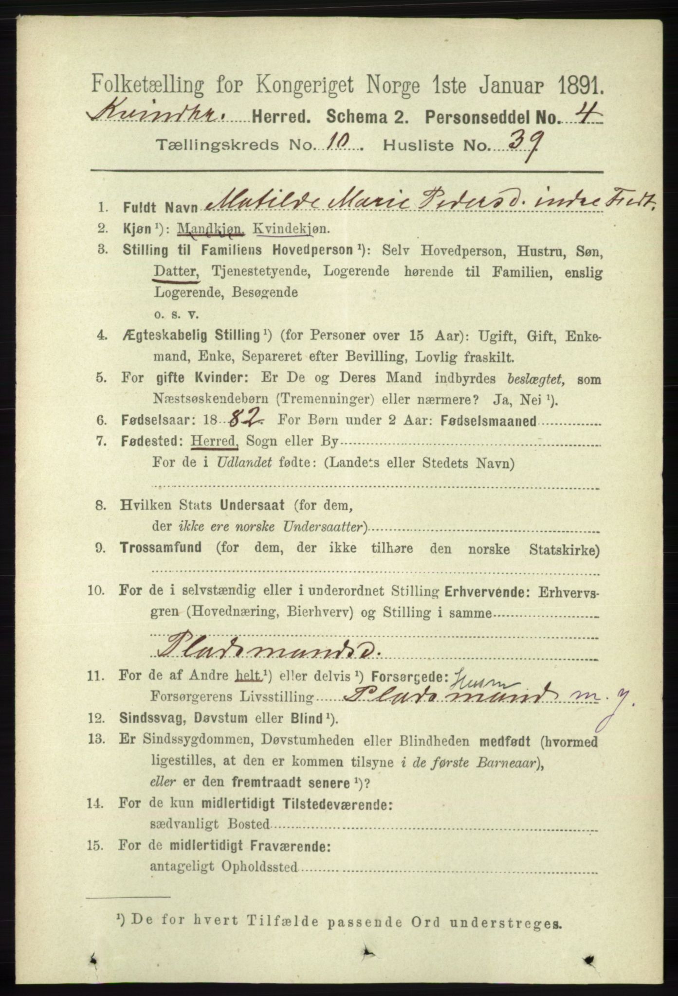 RA, 1891 census for 1224 Kvinnherad, 1891, p. 3779