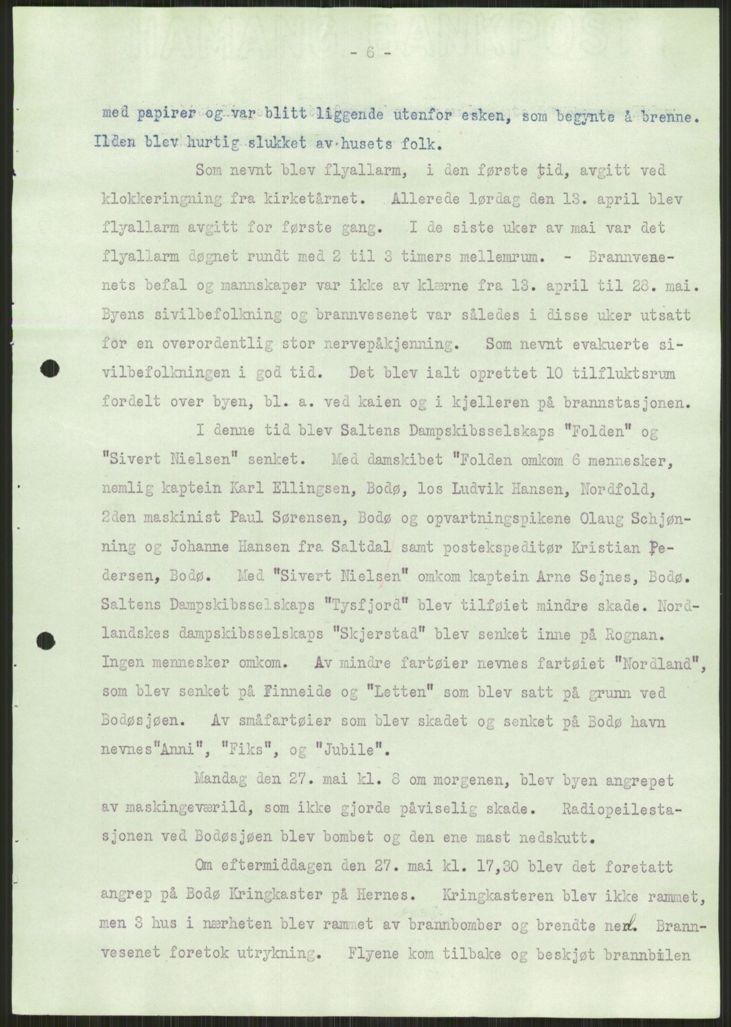 Forsvaret, Forsvarets krigshistoriske avdeling, AV/RA-RAFA-2017/Y/Ya/L0017: II-C-11-31 - Fylkesmenn.  Rapporter om krigsbegivenhetene 1940., 1940, p. 76