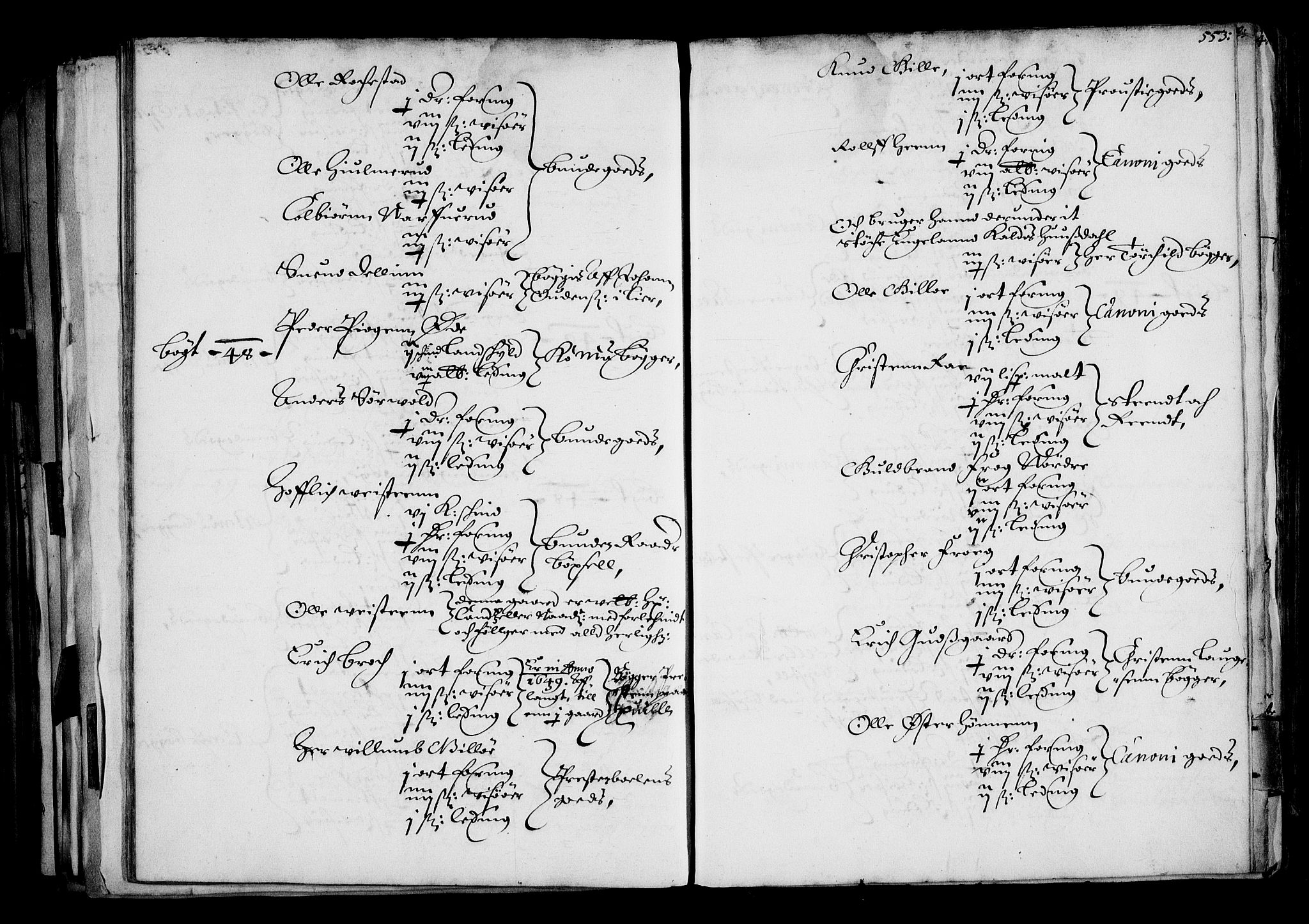 Rentekammeret inntil 1814, Realistisk ordnet avdeling, AV/RA-EA-4070/N/Na/L0001: [XI f]: Akershus stifts jordebok, 1652, p. 552b-553a