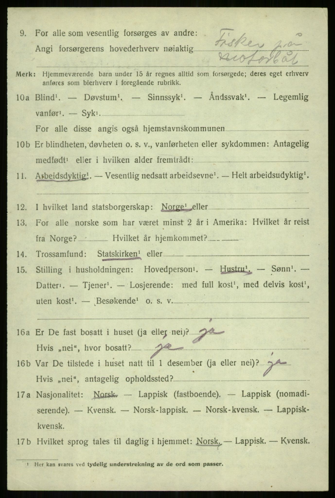 SATØ, 1920 census for Tranøy, 1920, p. 1568