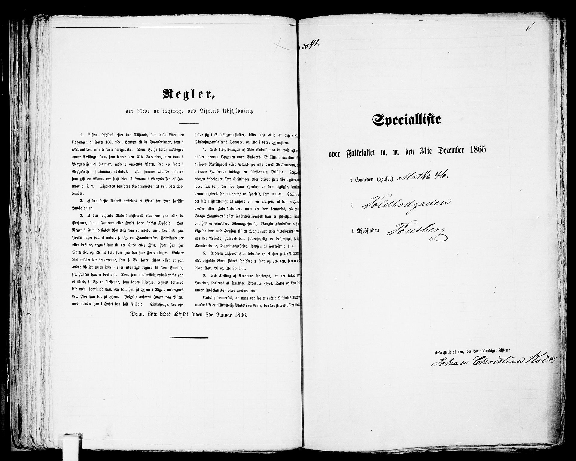 RA, 1865 census for Tønsberg, 1865, p. 95