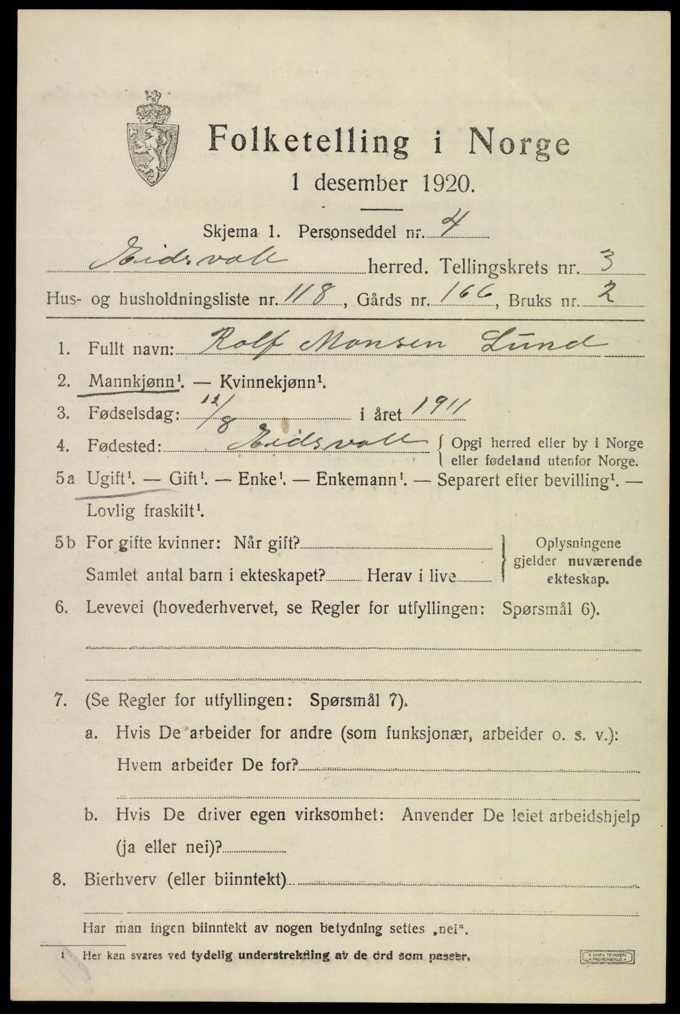 SAO, 1920 census for Eidsvoll, 1920, p. 9059