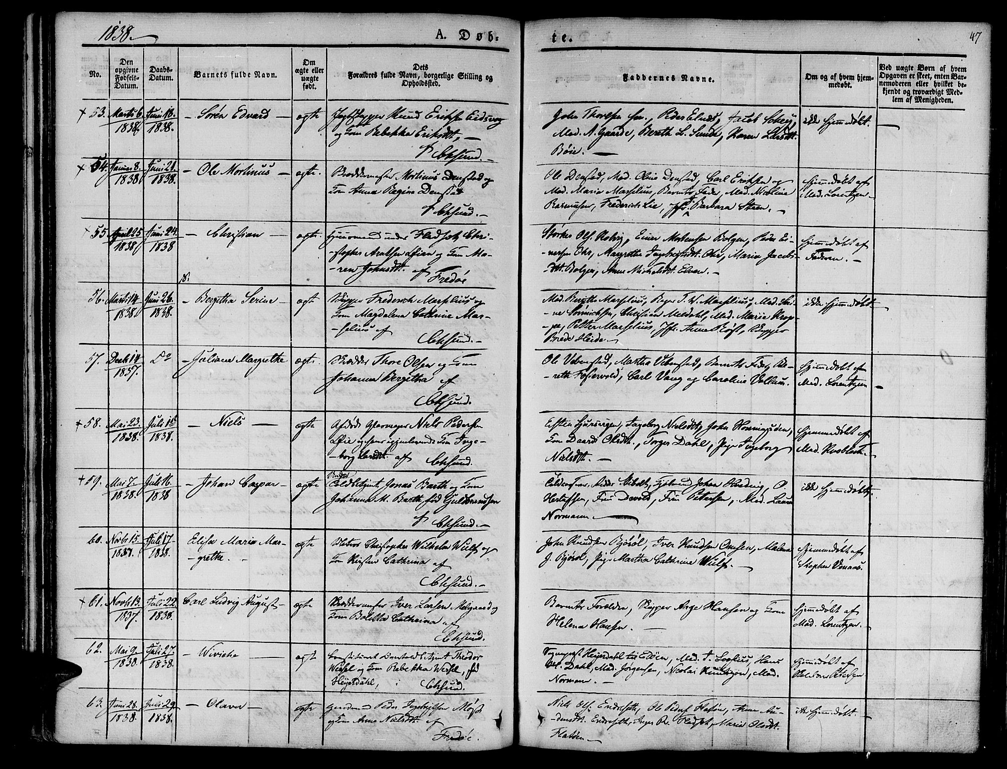 Ministerialprotokoller, klokkerbøker og fødselsregistre - Møre og Romsdal, SAT/A-1454/572/L0843: Parish register (official) no. 572A06, 1832-1842, p. 47