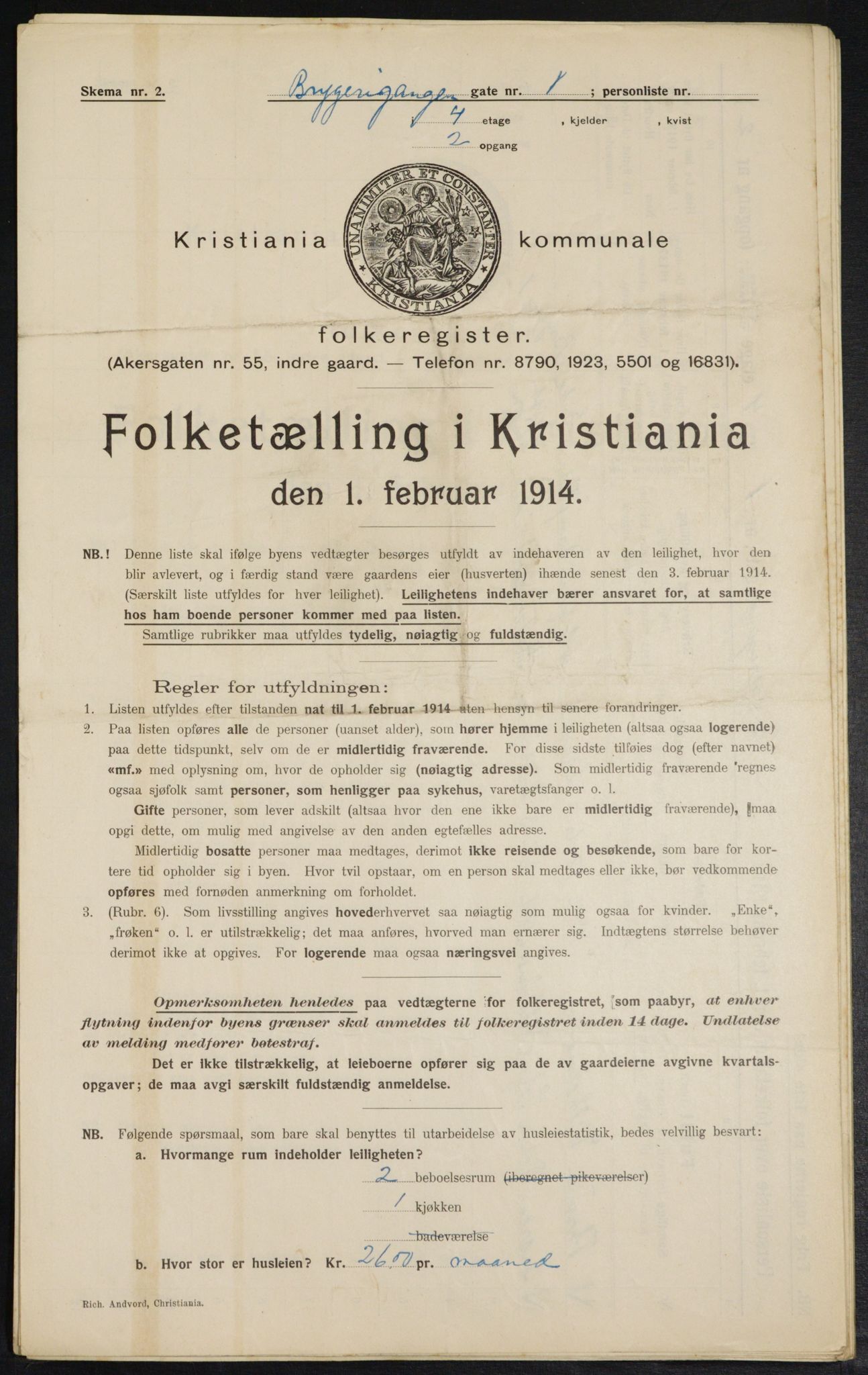 OBA, Municipal Census 1914 for Kristiania, 1914, p. 10007