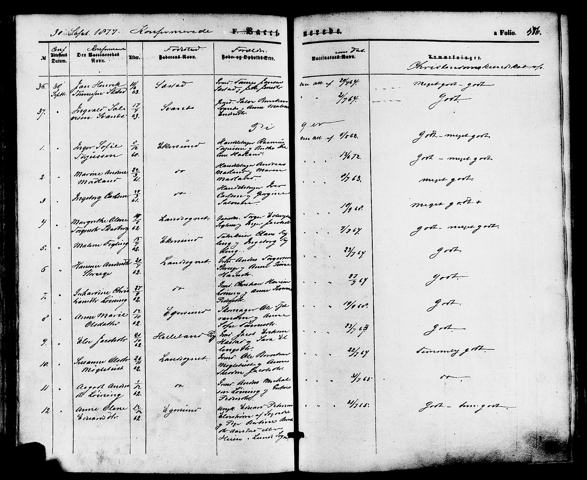 Eigersund sokneprestkontor, AV/SAST-A-101807/S08/L0014: Parish register (official) no. A 13, 1866-1878, p. 576