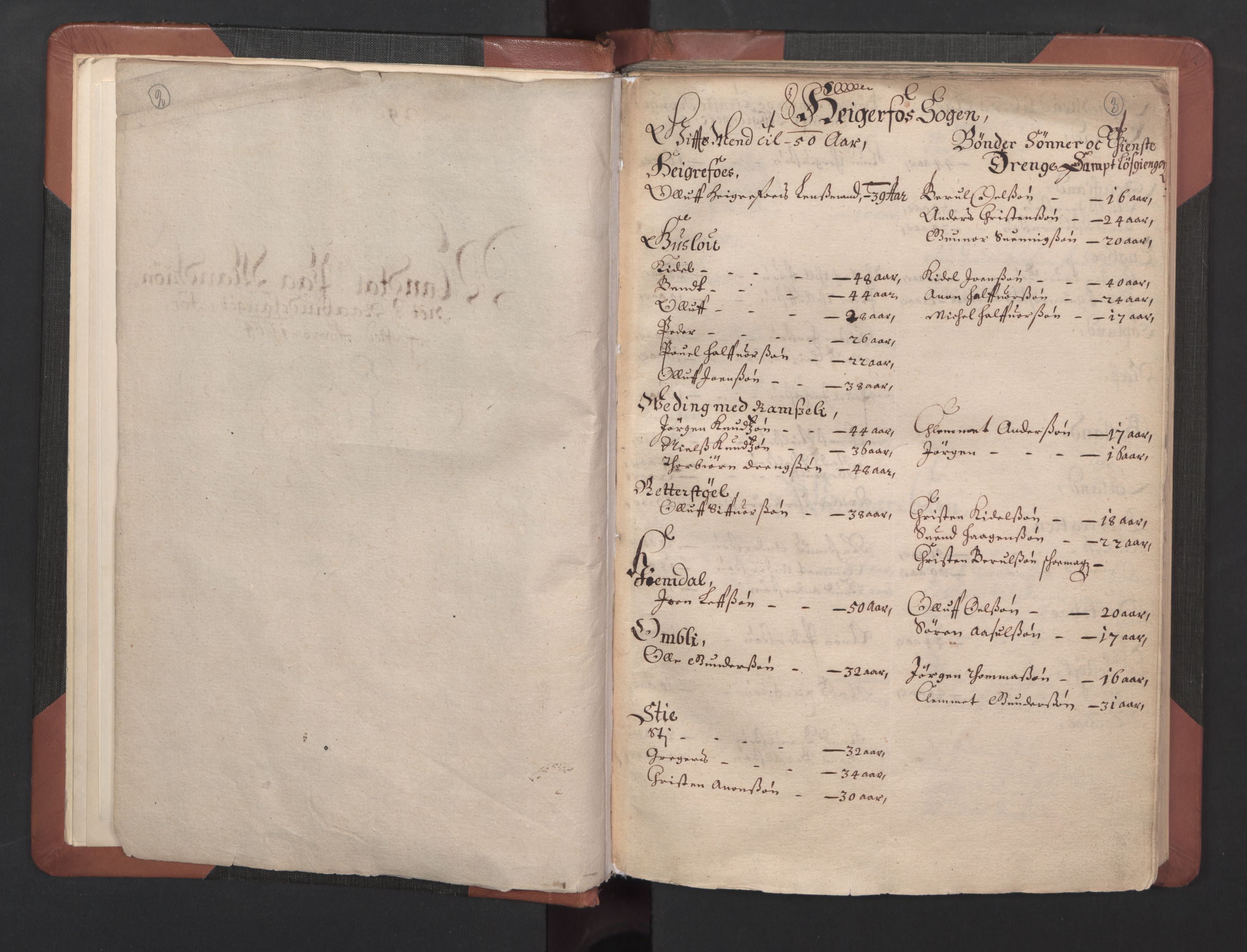 RA, Bailiff's Census 1664-1666, no. 8: Råbyggelaget fogderi, 1664-1665, p. 2-3