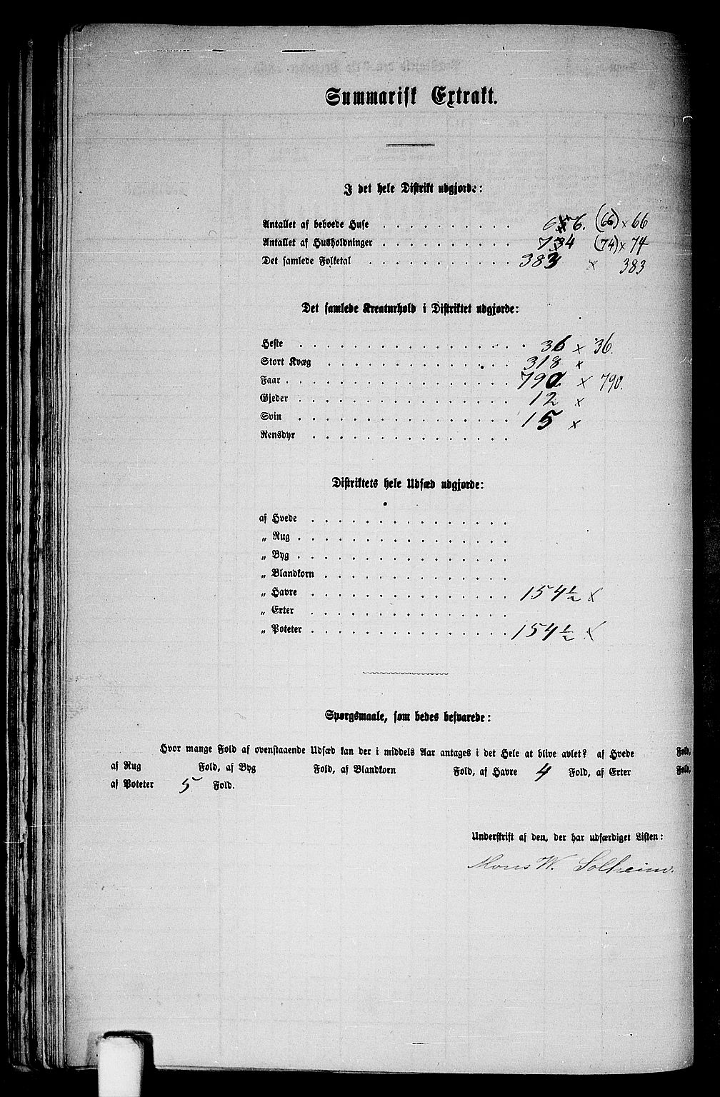 RA, 1865 census for Manger, 1865, p. 109