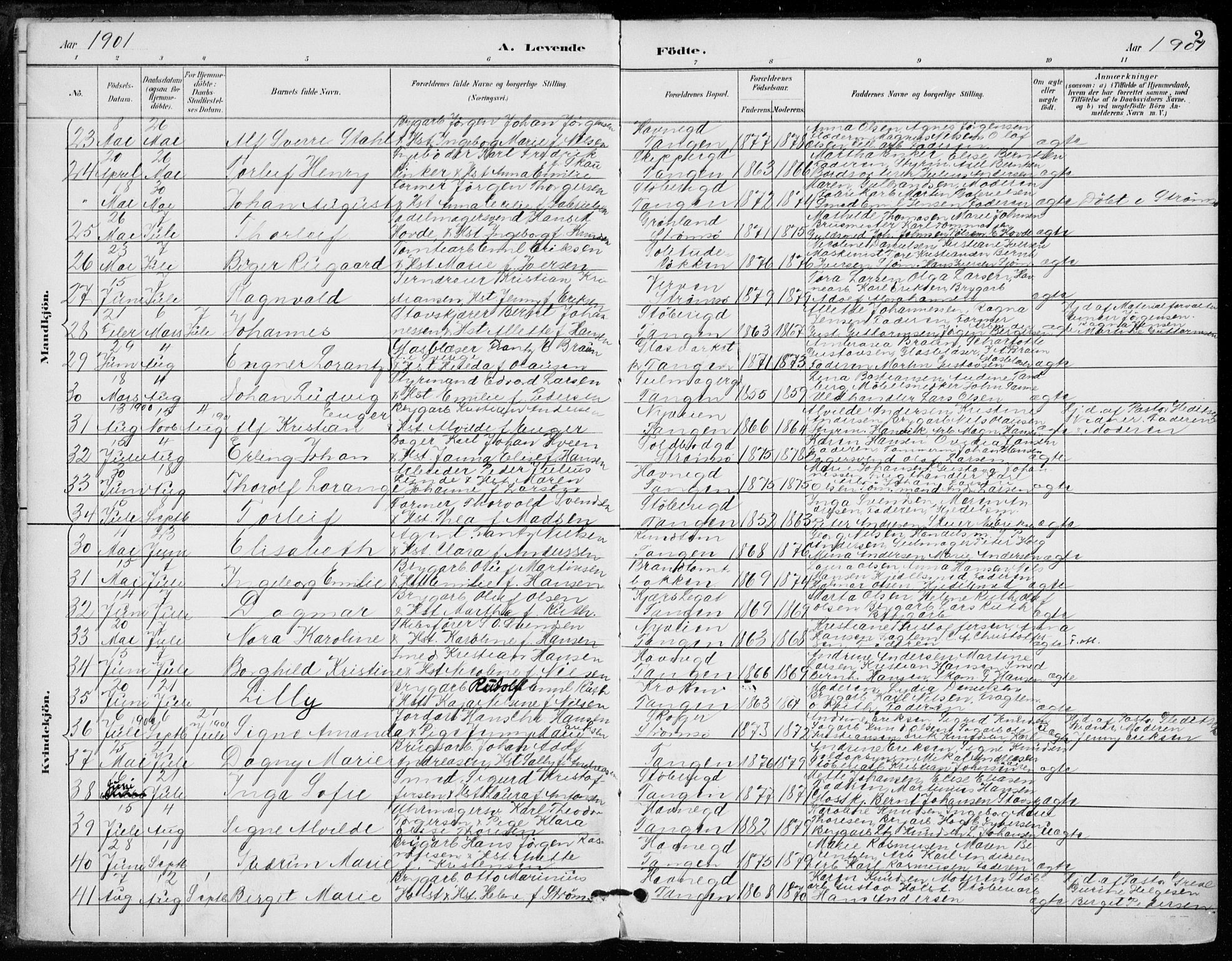 Strømsø kirkebøker, AV/SAKO-A-246/F/Fb/L0007: Parish register (official) no. II 7, 1887-1928, p. 2