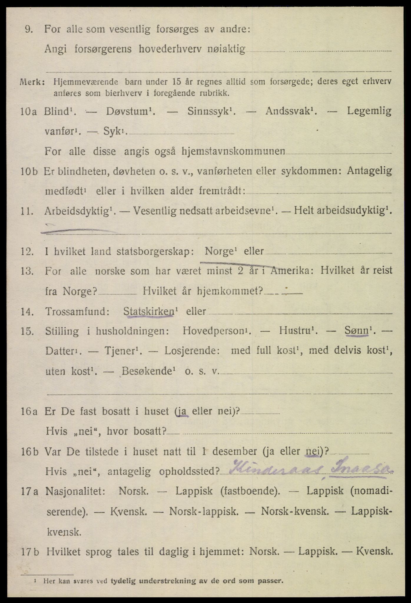 SAT, 1920 census for Grong, 1920, p. 2582