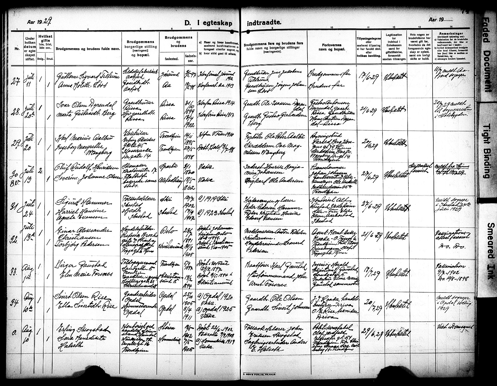 Ministerialprotokoller, klokkerbøker og fødselsregistre - Sør-Trøndelag, SAT/A-1456/602/L0149: Parish register (copy) no. 602C17, 1919-1932, p. 74