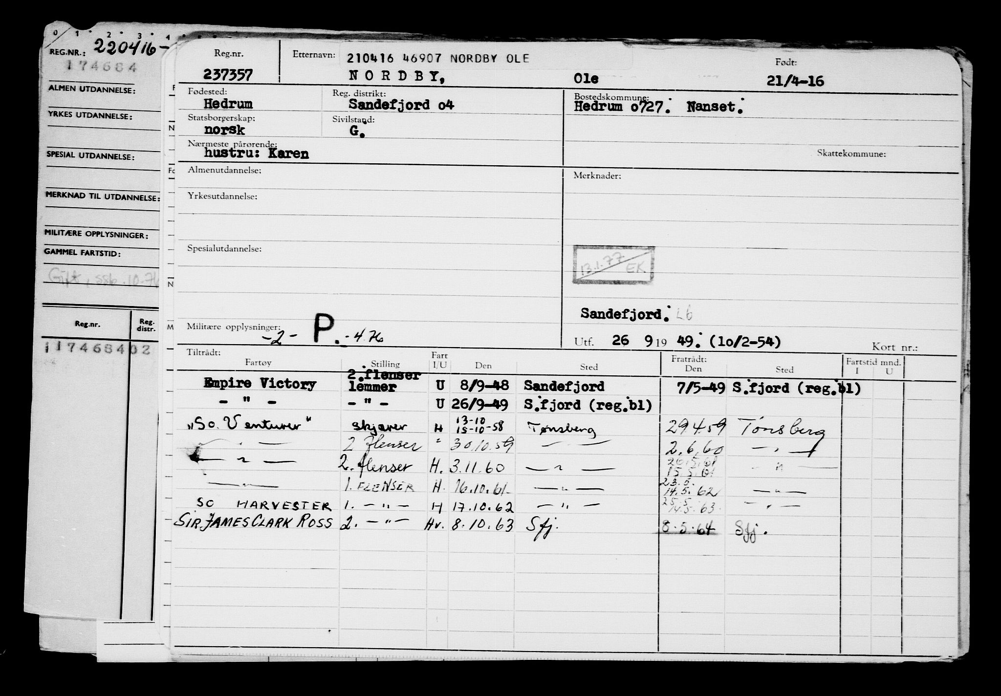 Direktoratet for sjømenn, AV/RA-S-3545/G/Gb/L0138: Hovedkort, 1916, p. 434