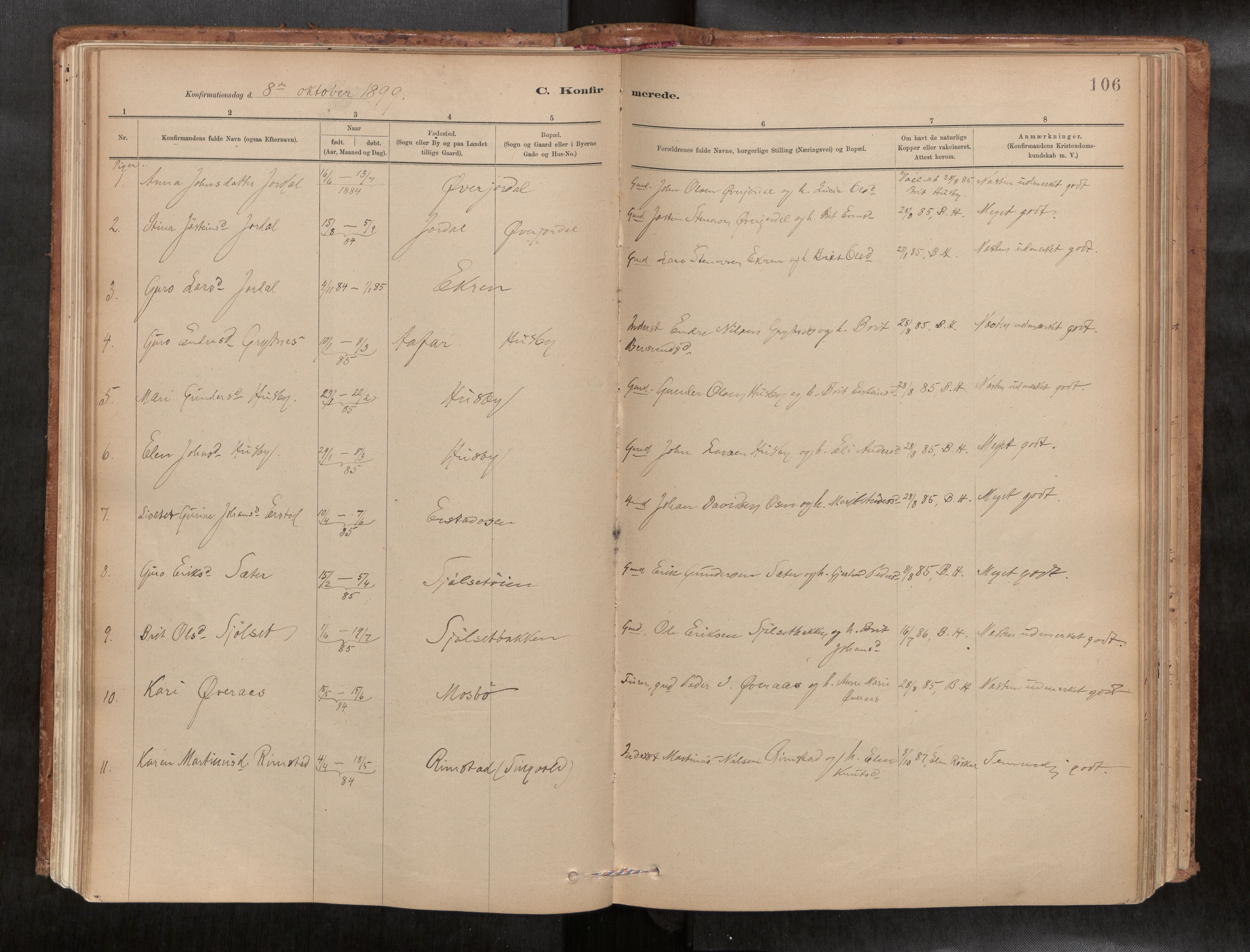 Ministerialprotokoller, klokkerbøker og fødselsregistre - Møre og Romsdal, AV/SAT-A-1454/588/L1006: Parish register (official) no. 588A03, 1886-1912, p. 106