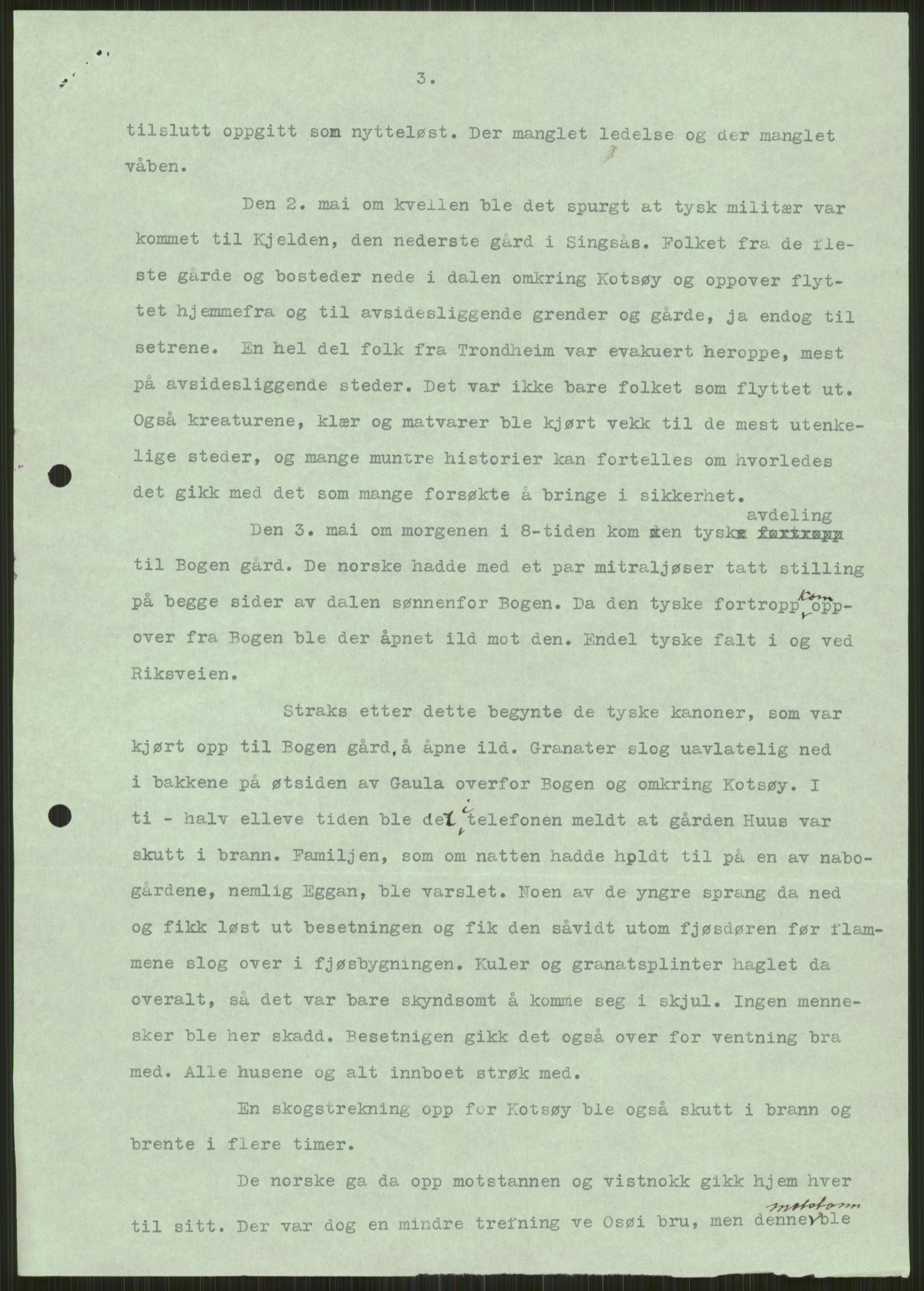 Forsvaret, Forsvarets krigshistoriske avdeling, AV/RA-RAFA-2017/Y/Ya/L0016: II-C-11-31 - Fylkesmenn.  Rapporter om krigsbegivenhetene 1940., 1940, p. 122