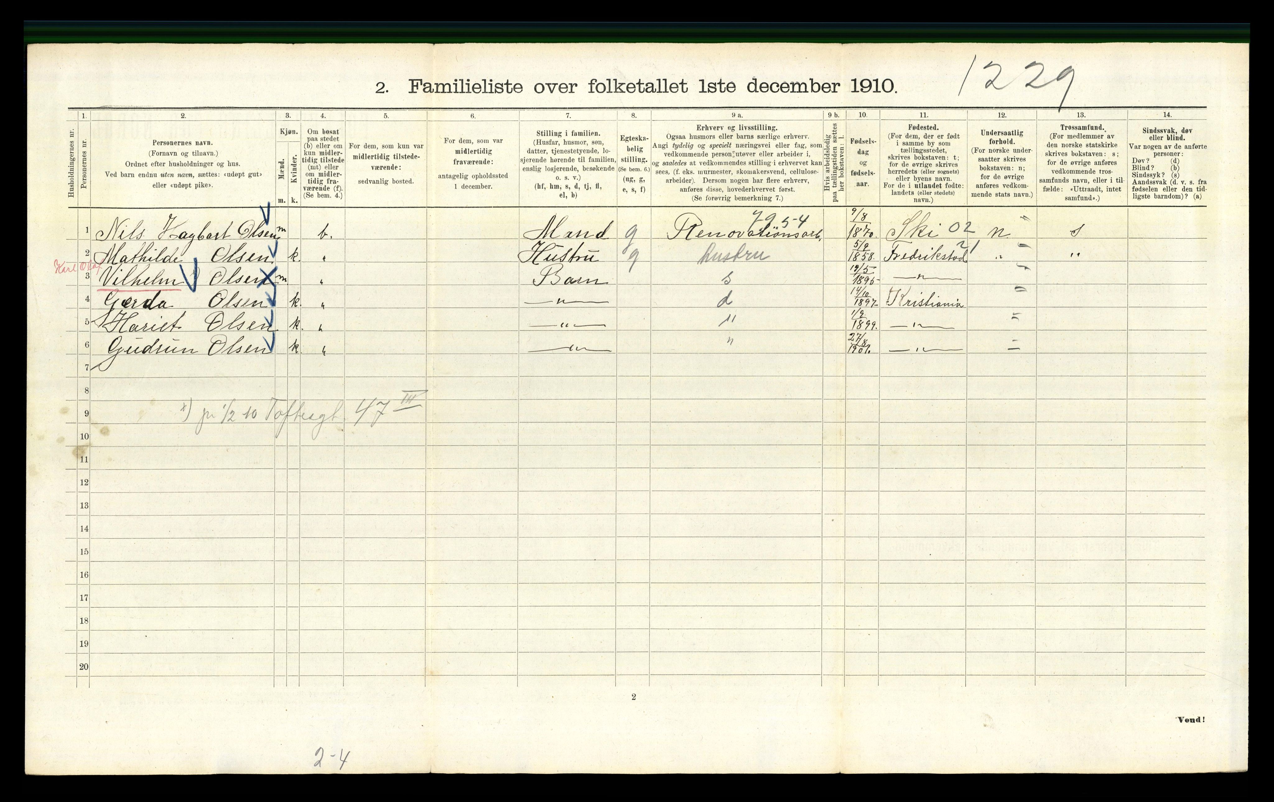 RA, 1910 census for Kristiania, 1910, p. 9434