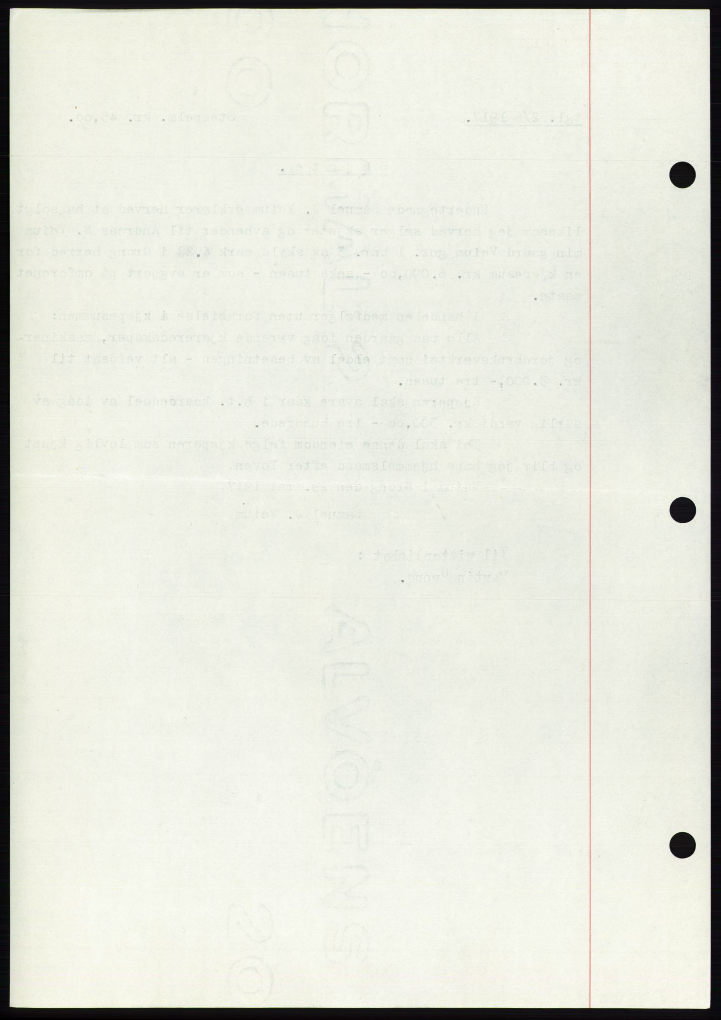 Namdal sorenskriveri, SAT/A-4133/1/2/2C: Mortgage book no. -, 1916-1921, Deed date: 02.06.1917