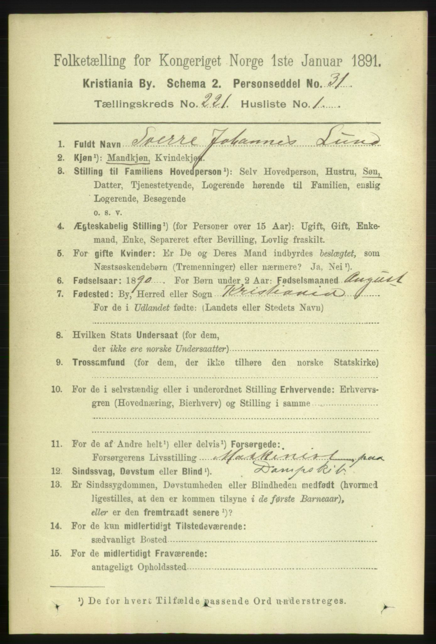 RA, 1891 census for 0301 Kristiania, 1891, p. 131903