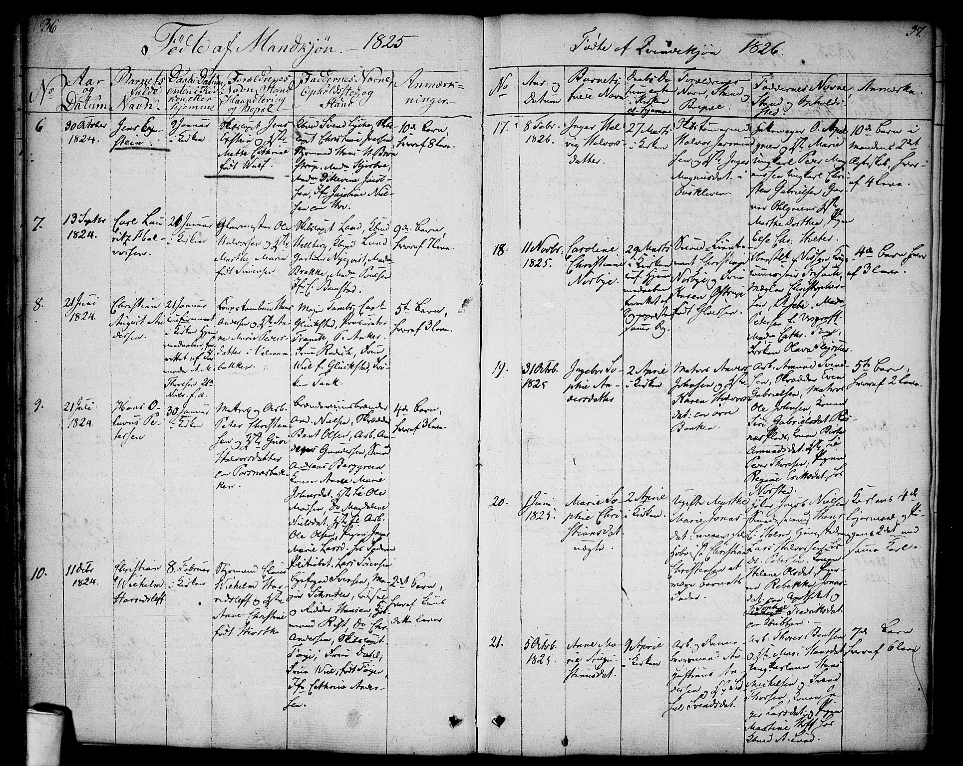 Halden prestekontor Kirkebøker, SAO/A-10909/F/Fa/L0004: Parish register (official) no. I 4, 1823-1834, p. 36-37