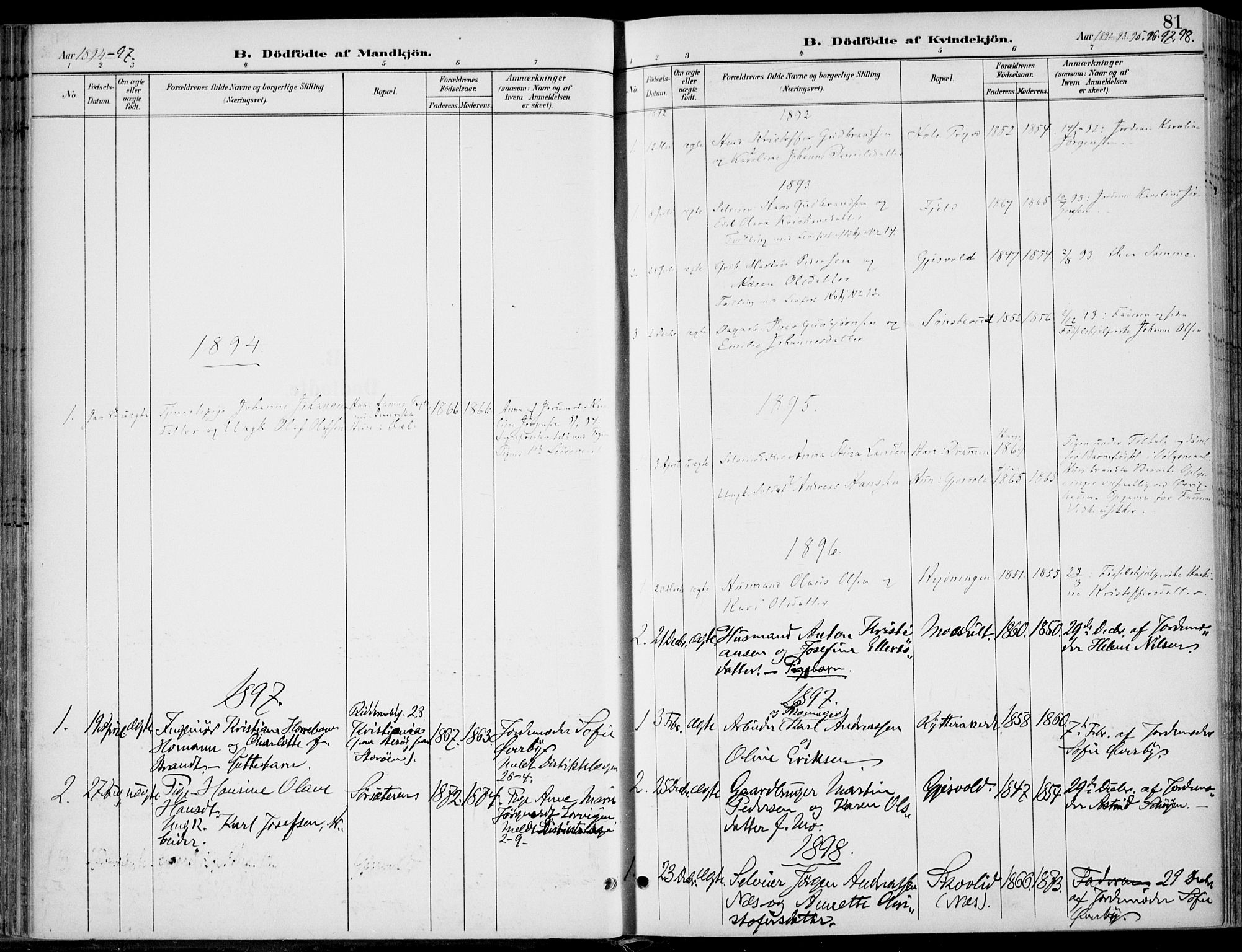 Hole kirkebøker, SAKO/A-228/F/Fa/L0009: Parish register (official) no. I 9, 1892-1907, p. 81